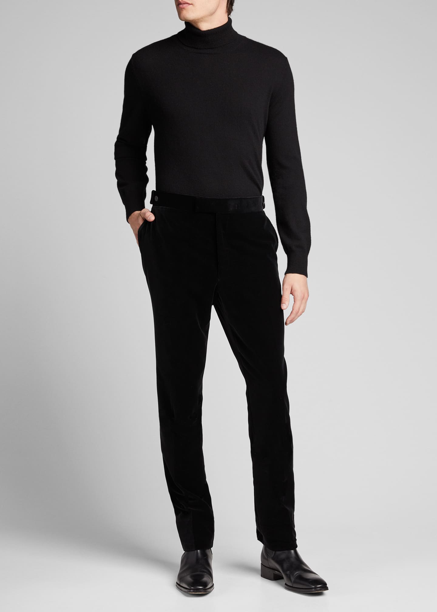 velvet black pants mens