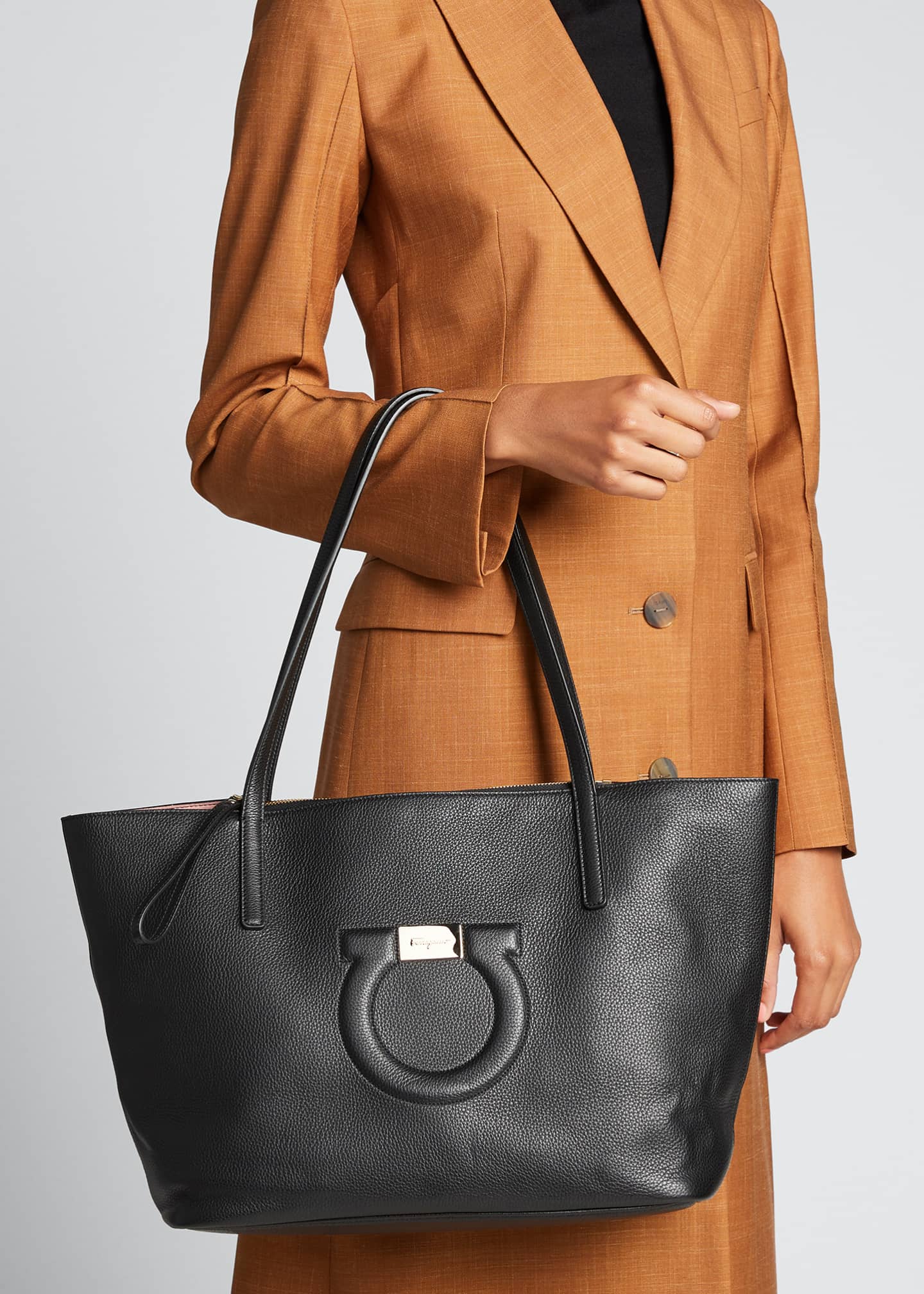 Salvatore Ferragamo City Medium Leather Shoulder Tote Bag - Bergdorf