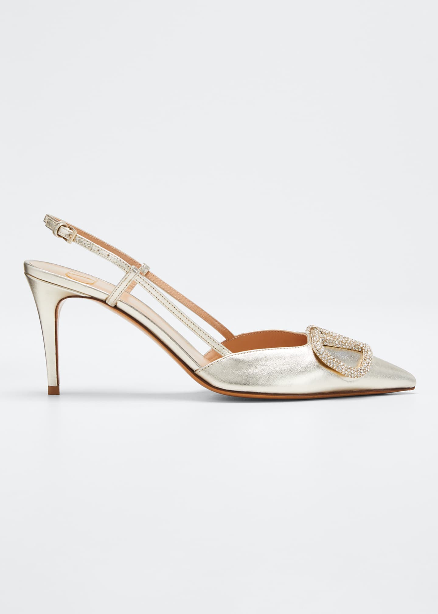 Valentino Garavani V Logo Glow Slingback Pumps - Bergdorf Goodman