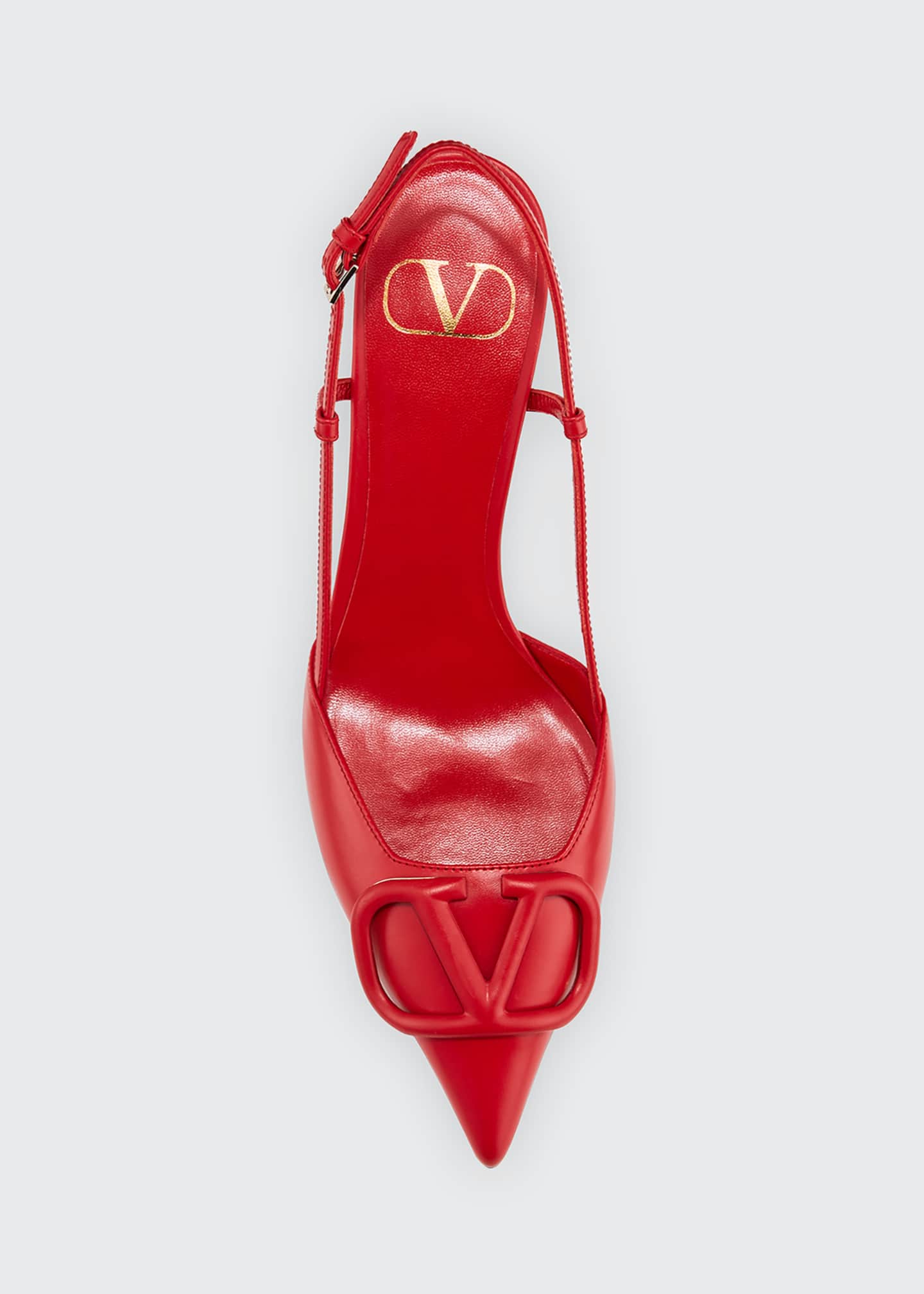 Valentino Garavani V-Logo Flat Leather Slide Sandals - Bergdorf Goodman