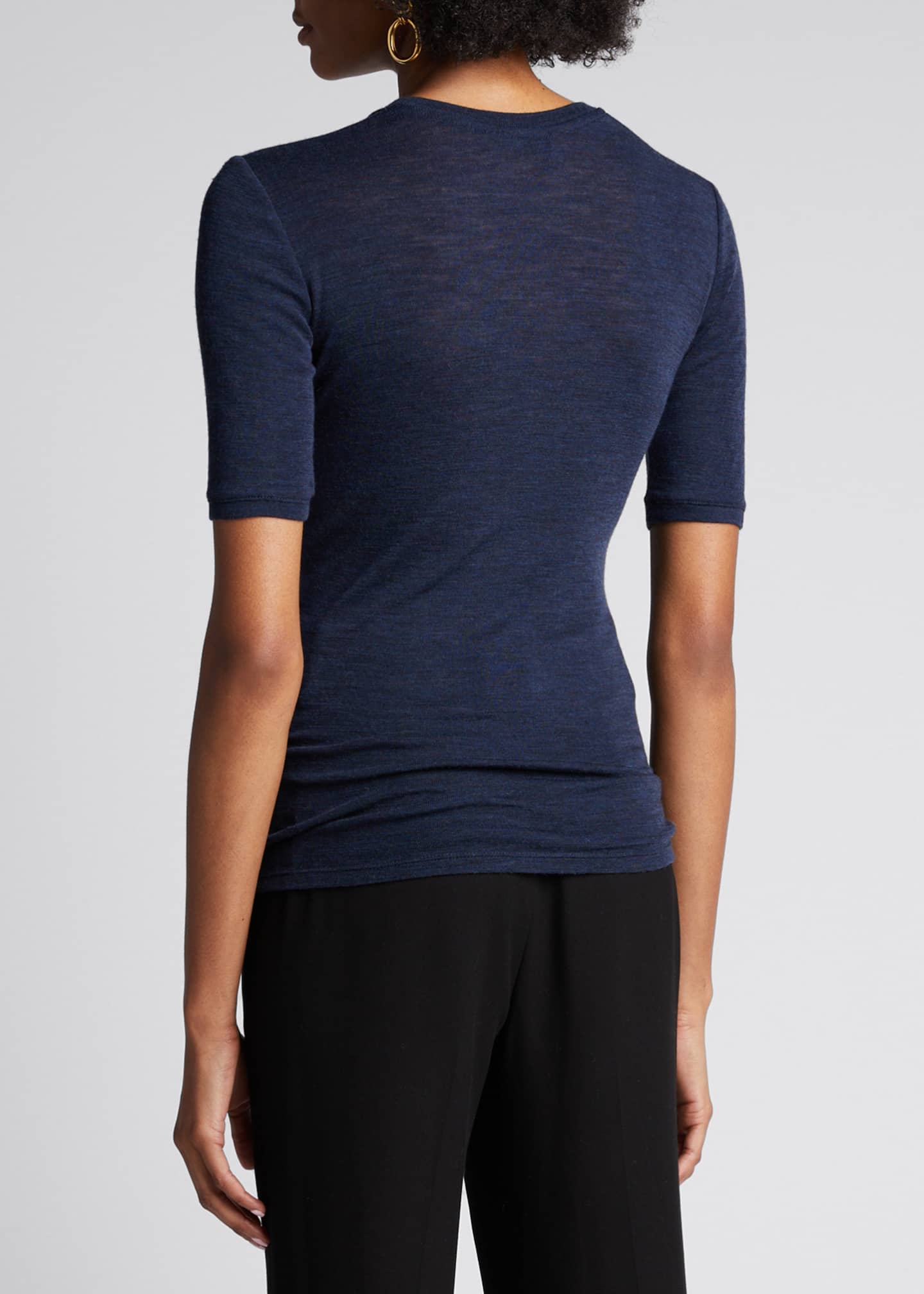 Vince Crewneck Elbow-Sleeve T-Shirt - Bergdorf Goodman