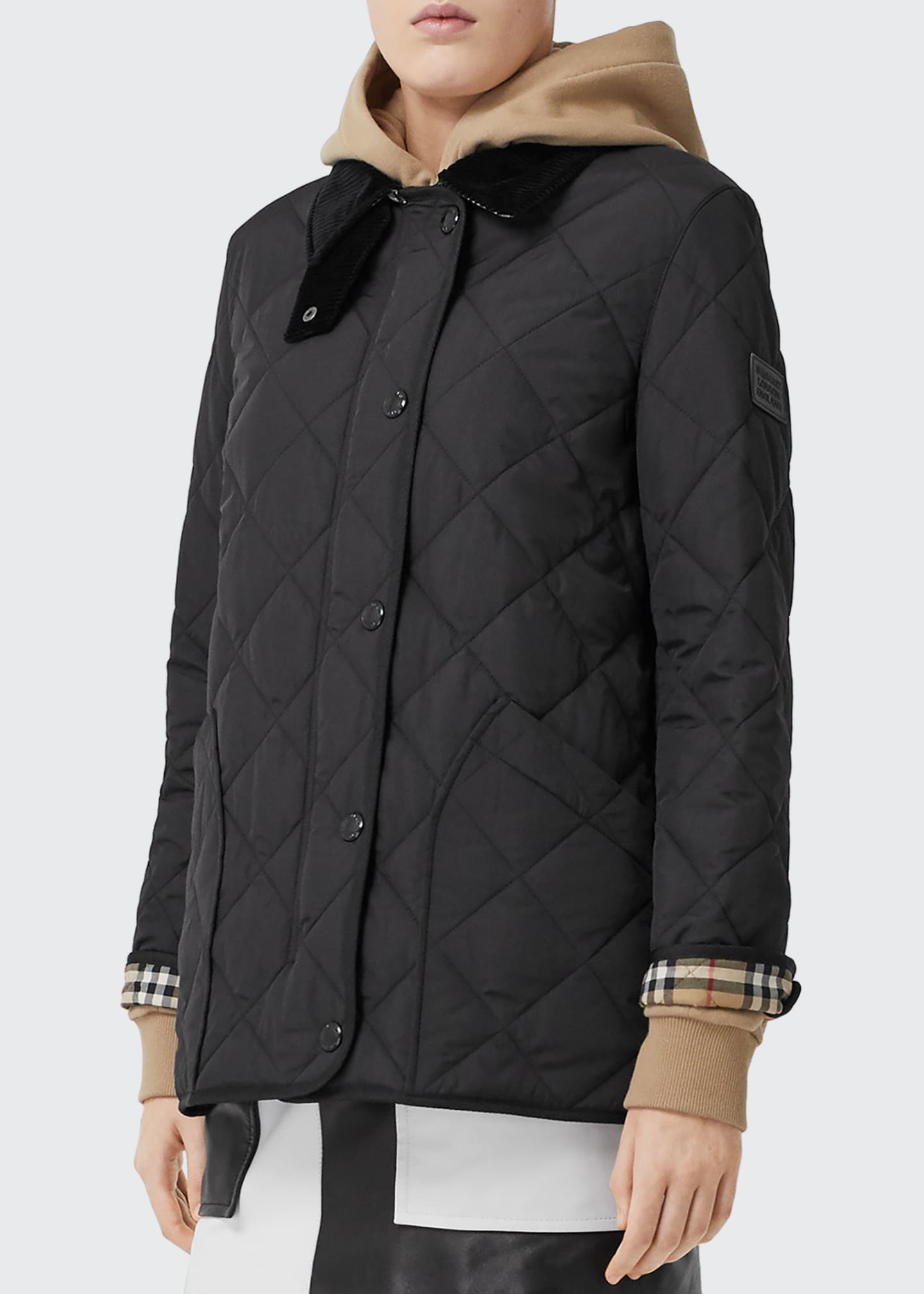 Burberry Cotswold Quilted Barn Jacket, Black Bergdorf Goodman