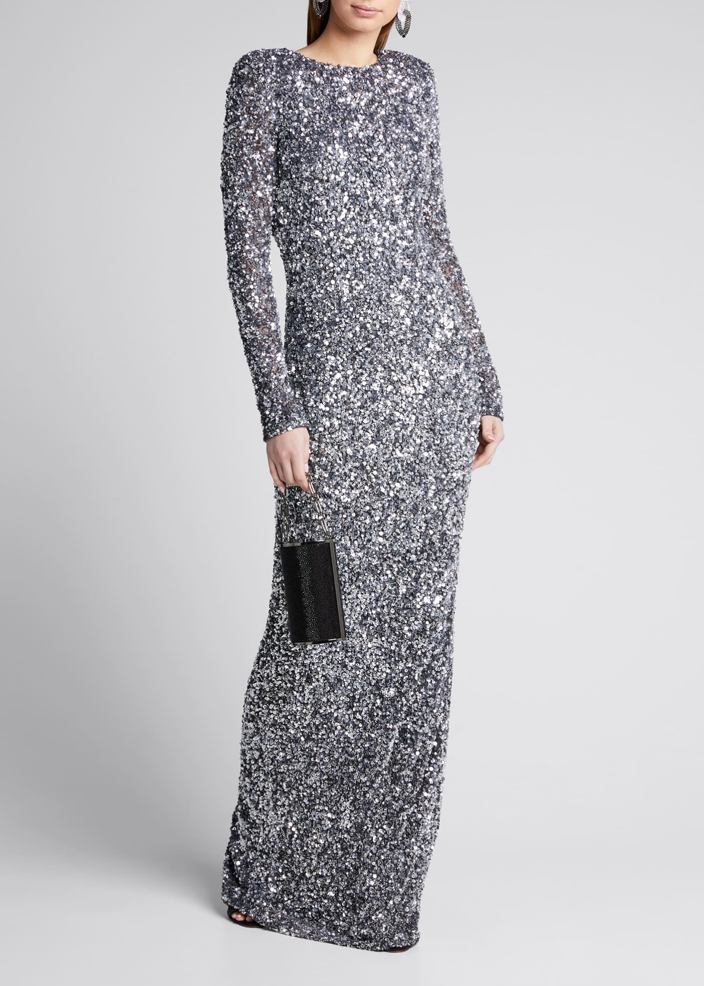 long sleeve column dress