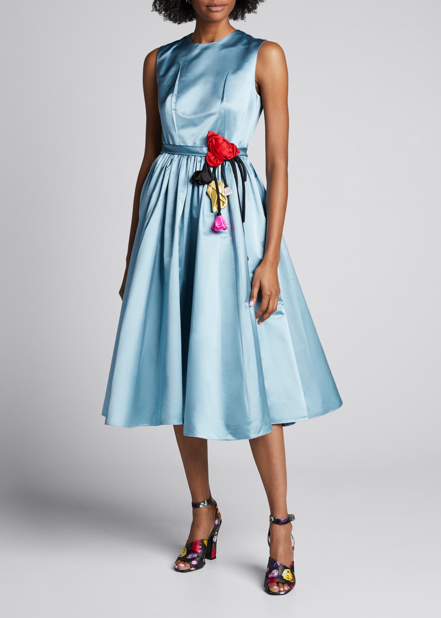 Image 1 of 5: Duchess Satin Full-Skirt Dress