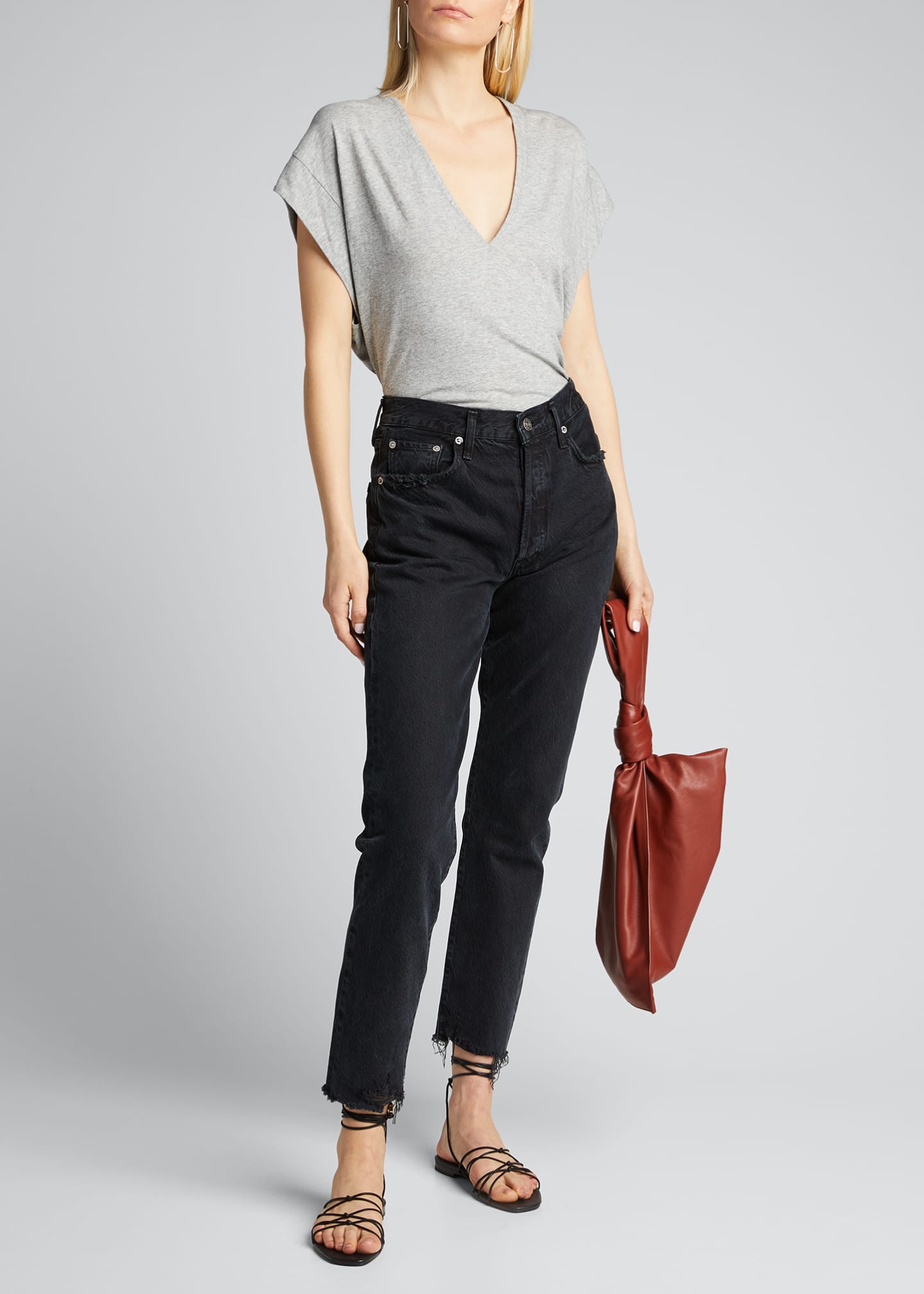 frame le mid rise v tee