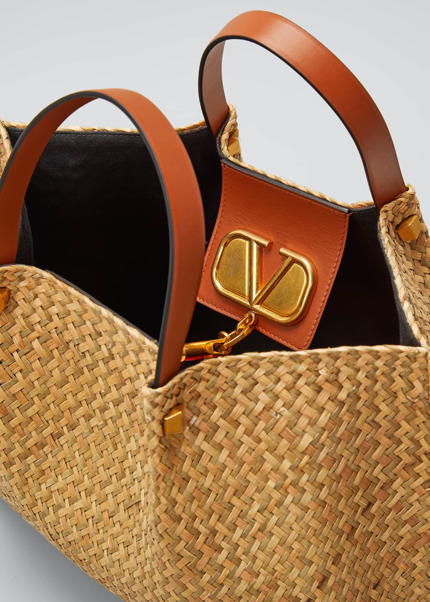 Valentino Garavani VLOGO Raffia Medium Tote Bag Bergdorf Goodman
