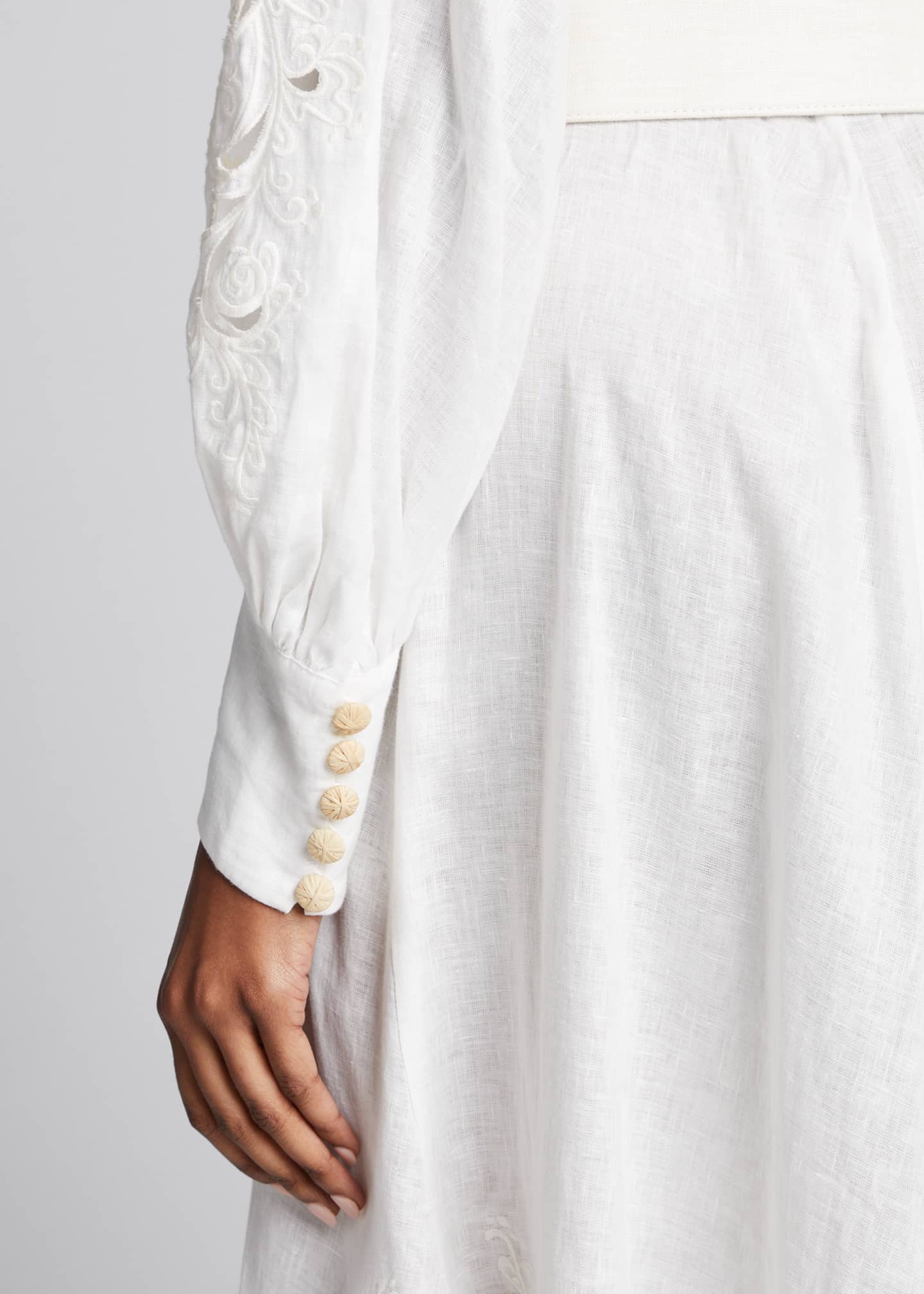 Zimmermann Peggy Embroidered Belted Long Dress Bergdorf Goodman