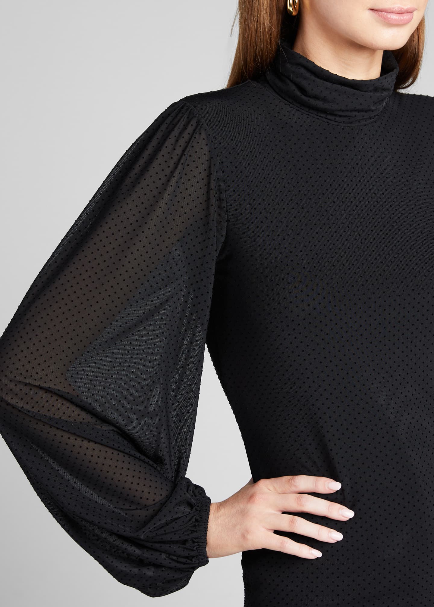 ganni dotted mesh