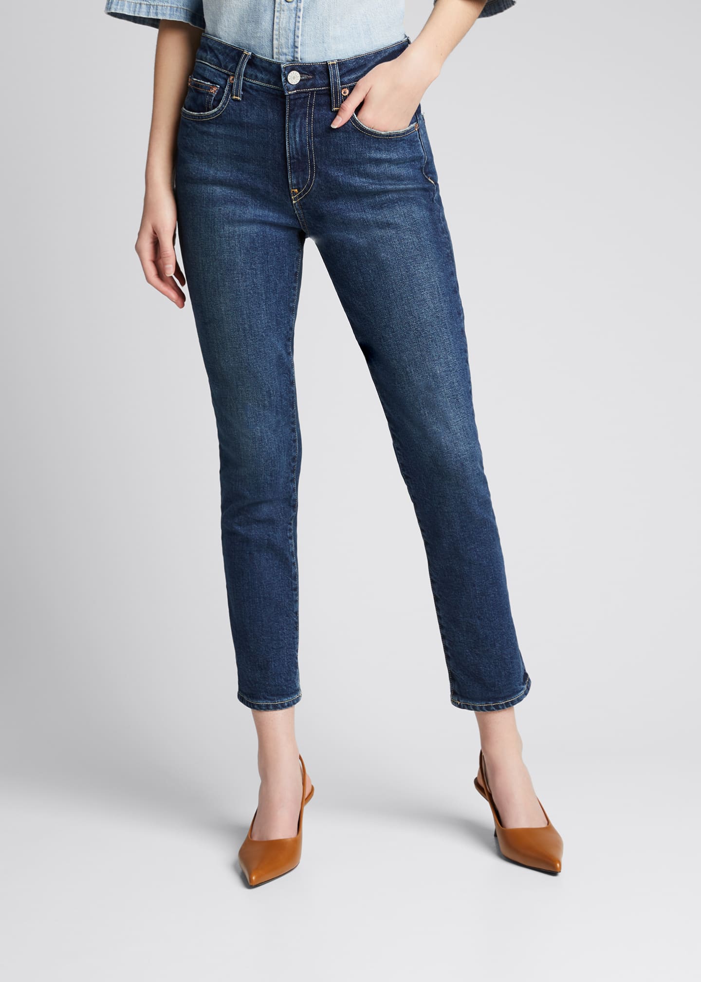 mid rise cigarette jeans