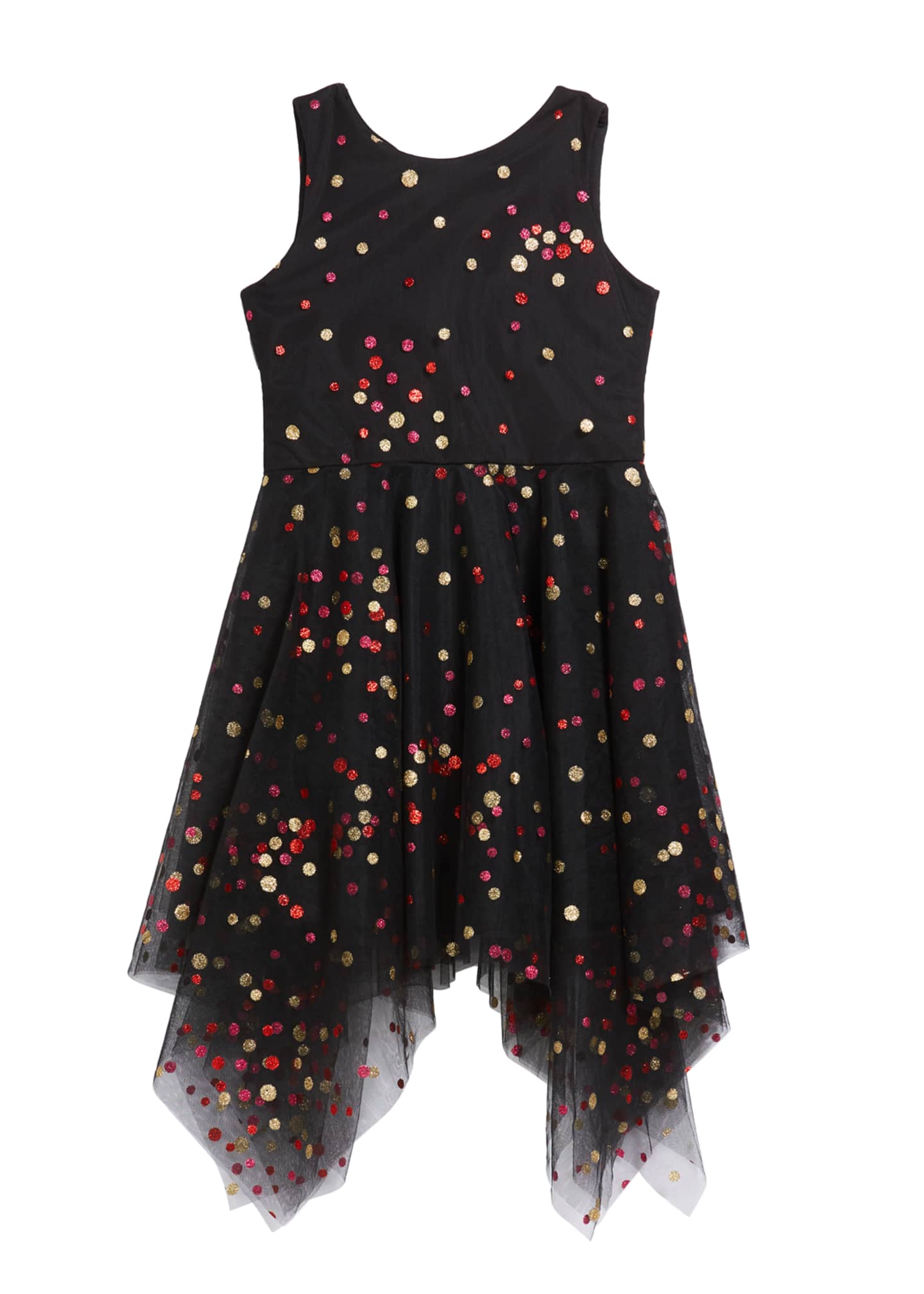 Zoe Girl S Dara Metallic Dot Print Mesh Dress Size 7 16