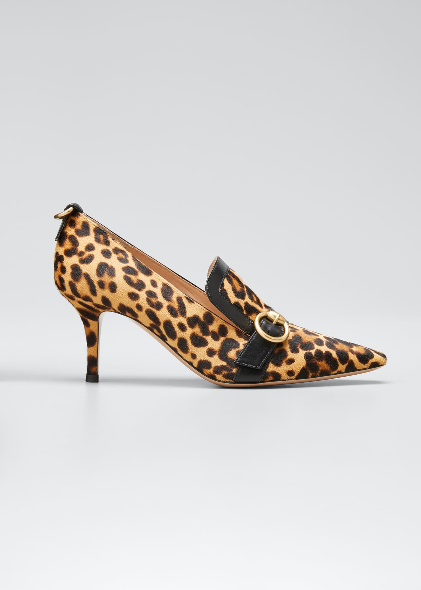 Gianvito Rossi Leopard-Print Fur Loafer Pumps - Bergdorf Goodman