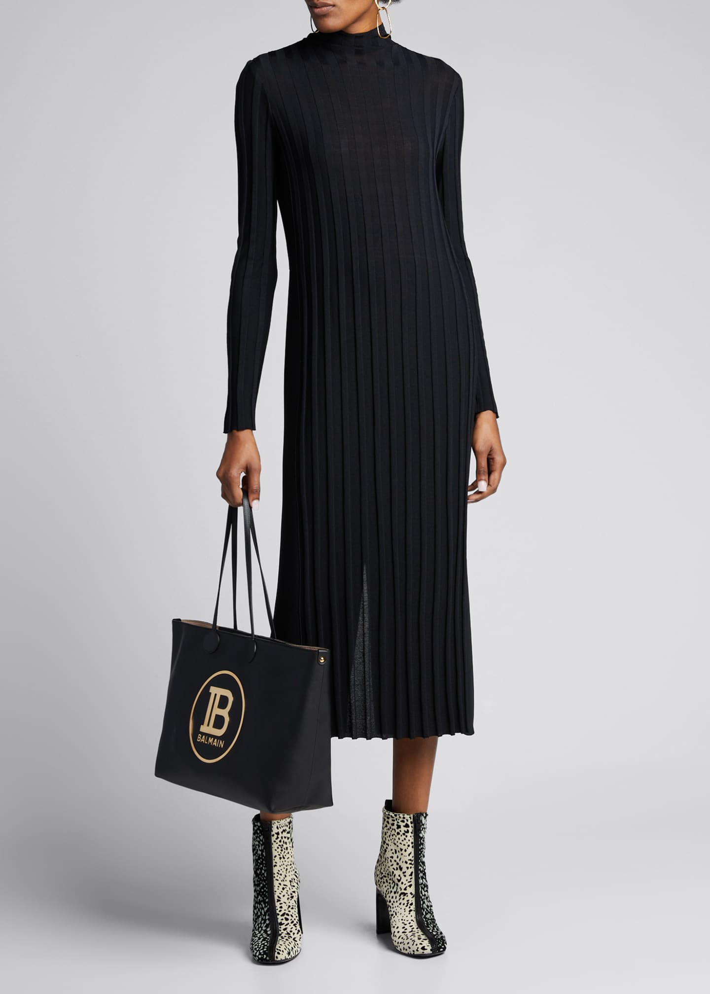 grey turtleneck dress long sleeve