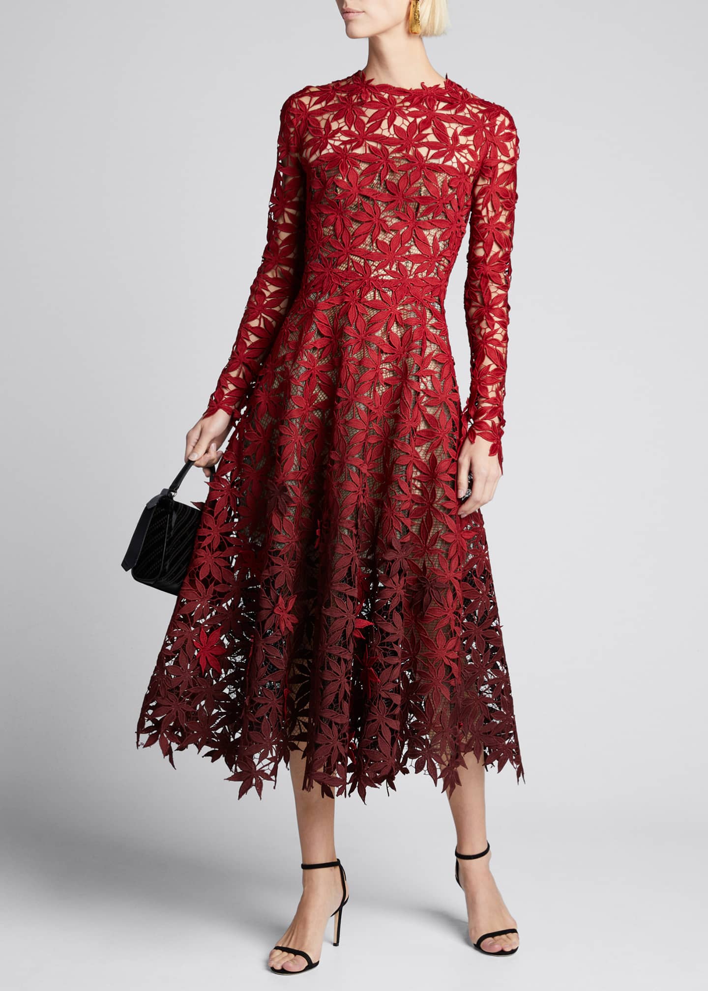 red oscar de la renta gown