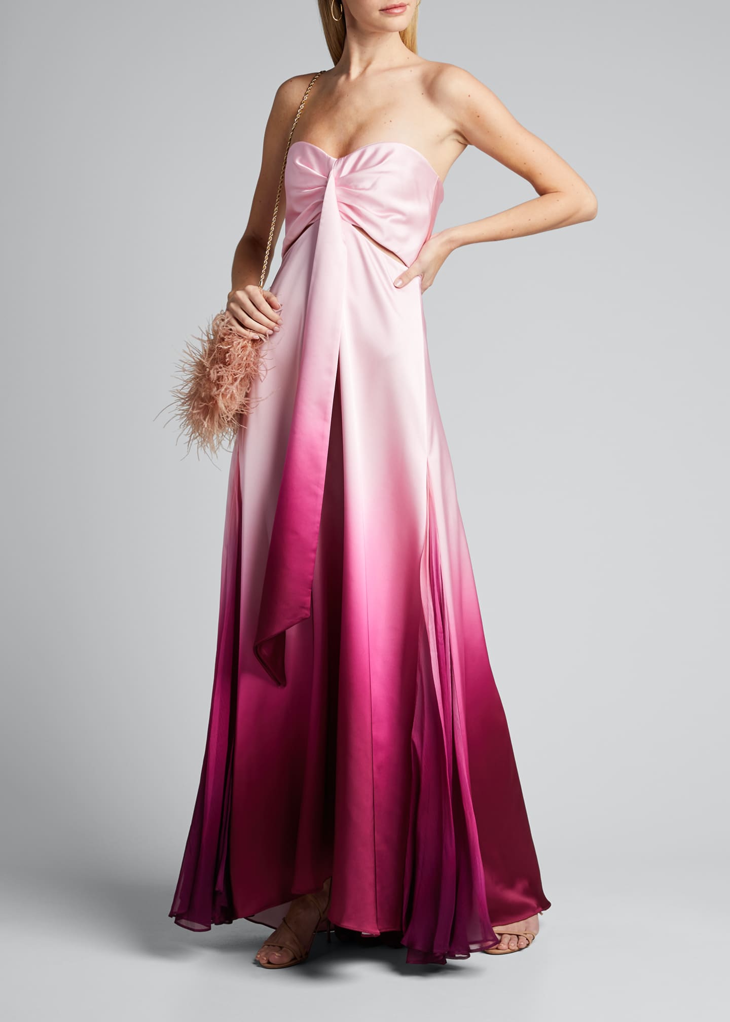 ombre satin dress