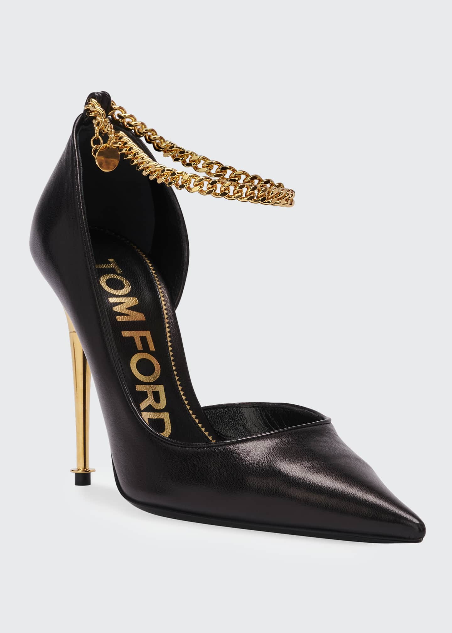 TOM FORD Open-Side Pumps with Chain Strap - Bergdorf Goodman