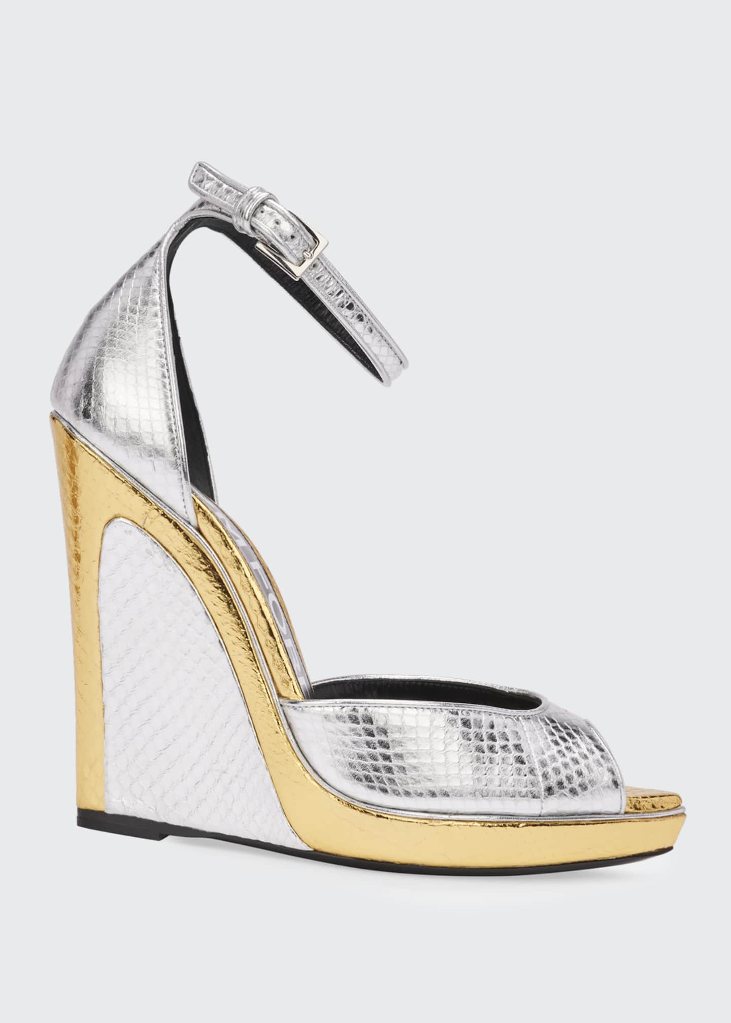 snakeskin sandals wedge