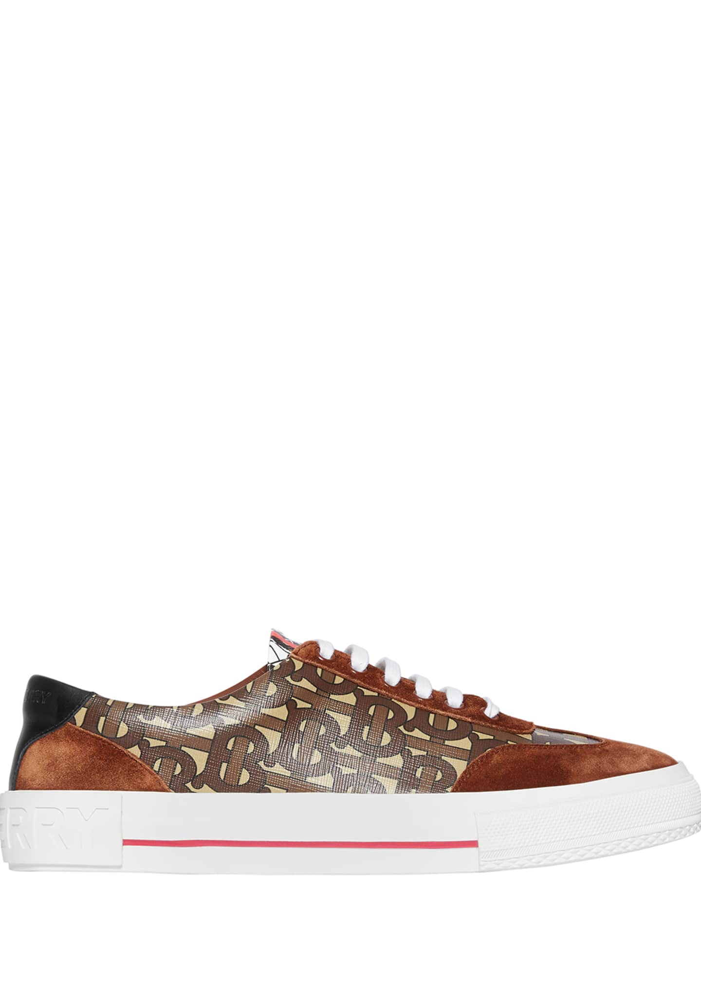 Burberry Men's Nelson TB Monogram Sneakers with Suede Trim - Bergdorf ...