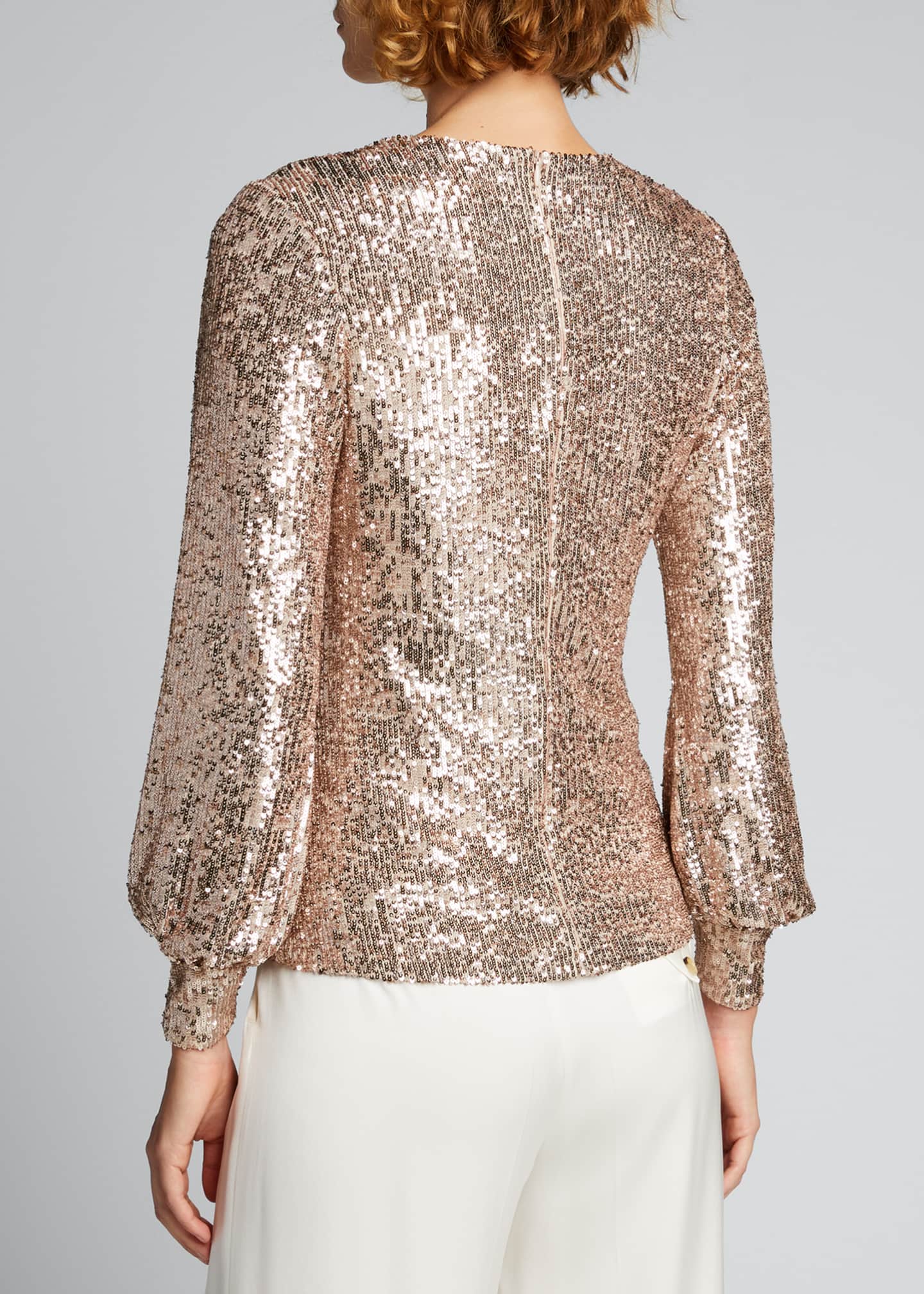 sequin puff sleeve