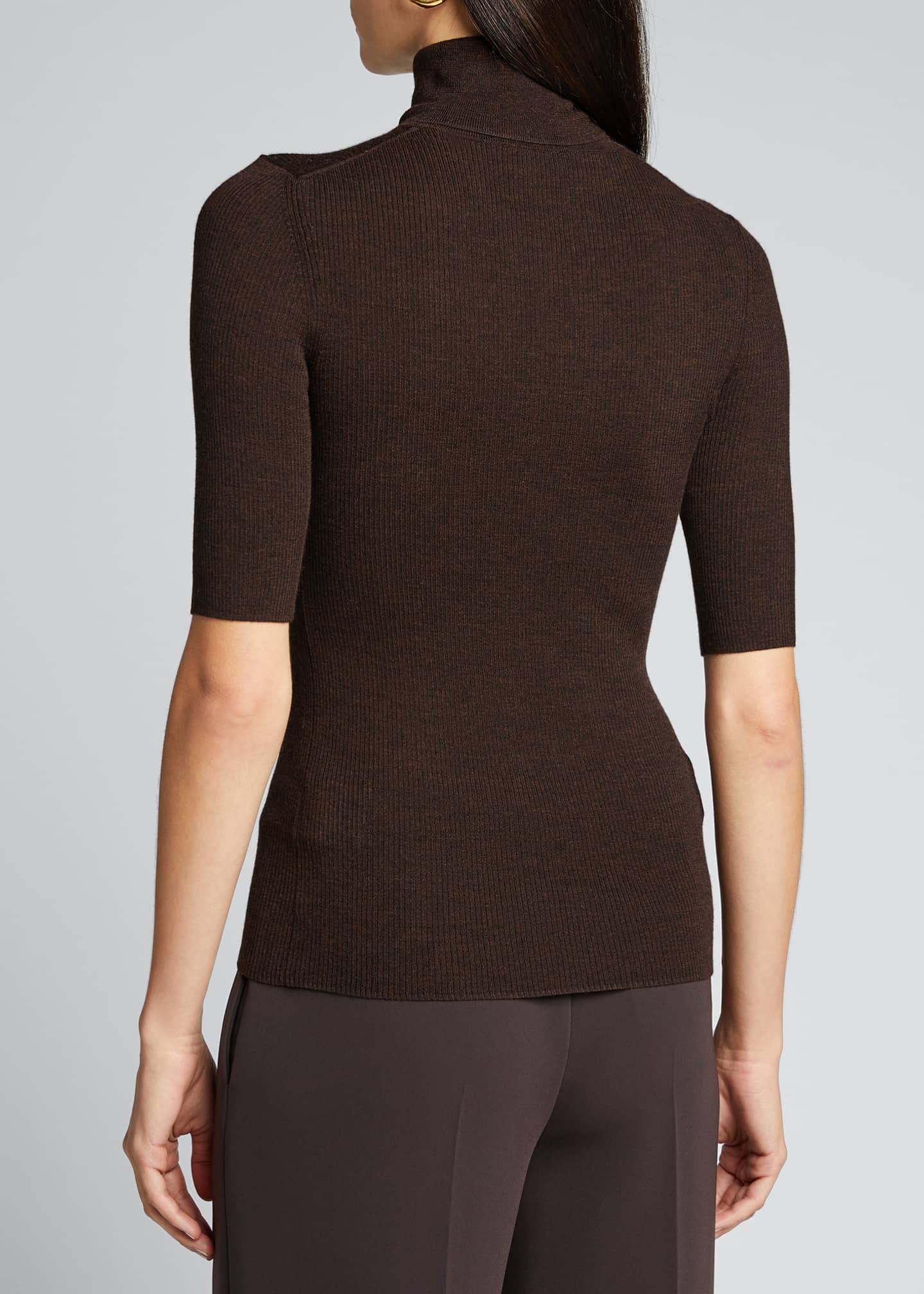 Theory Leenda Slim Regal Wool ElbowSleeve Turtleneck Sweater