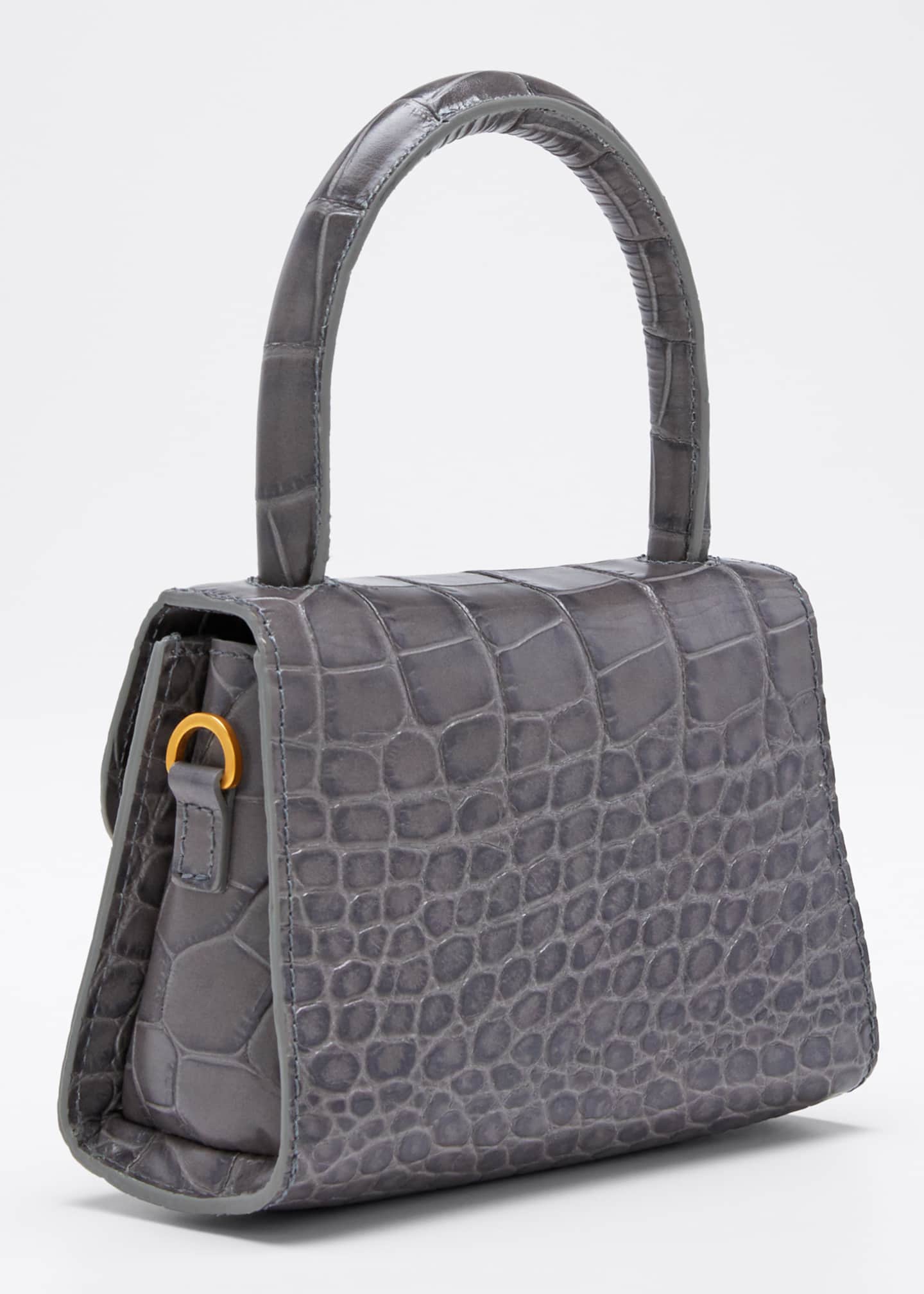 BY FAR Mini CrocEmbossed Top Handle Bag Bergdorf Goodman
