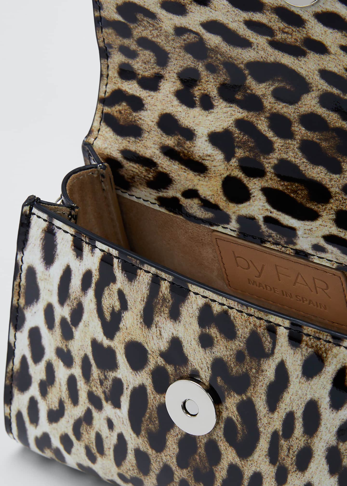 BY FAR Mini Leopard-Print Leather Top-Handle Bag - Bergdorf Goodman