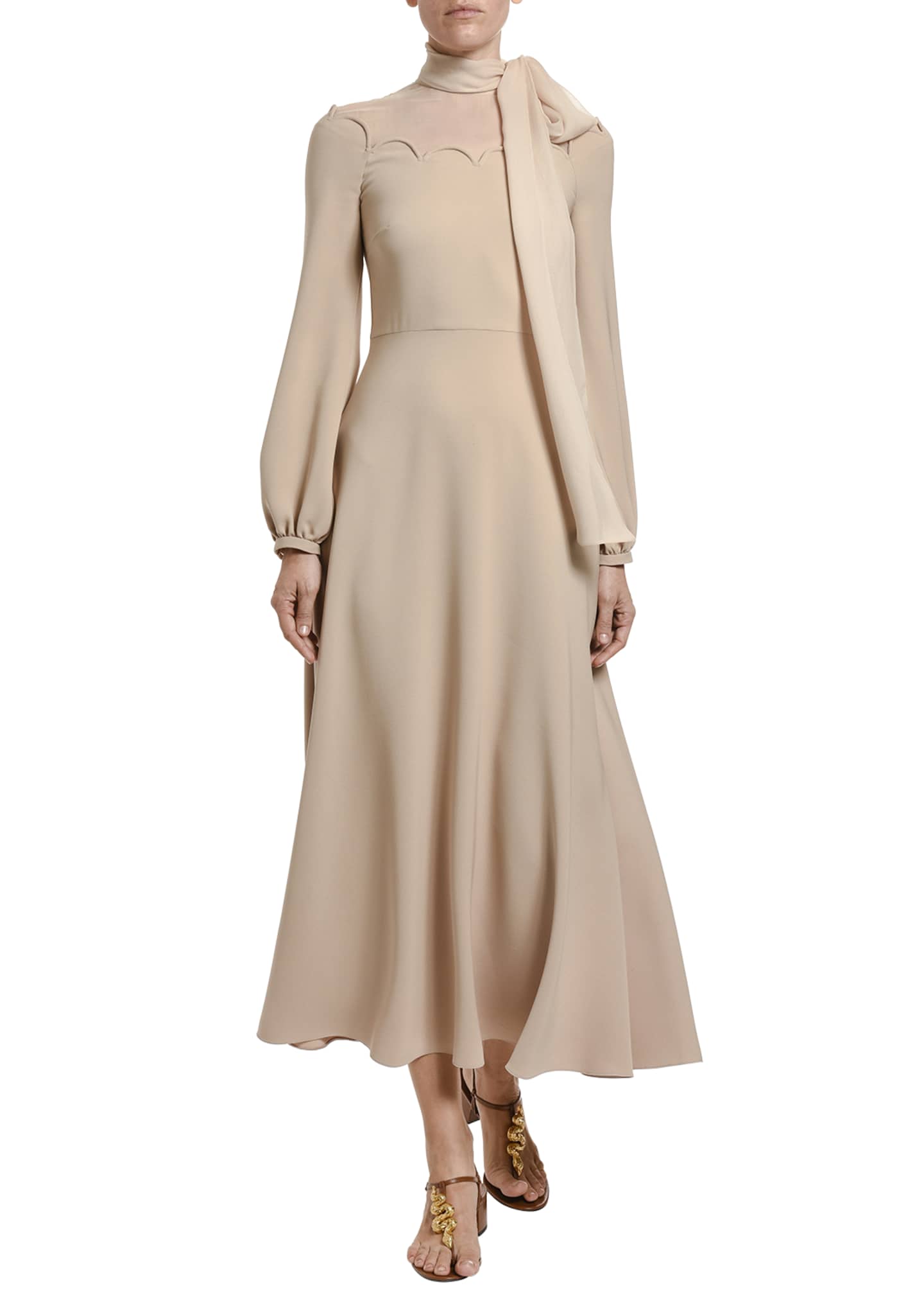 valentino tie neck dress