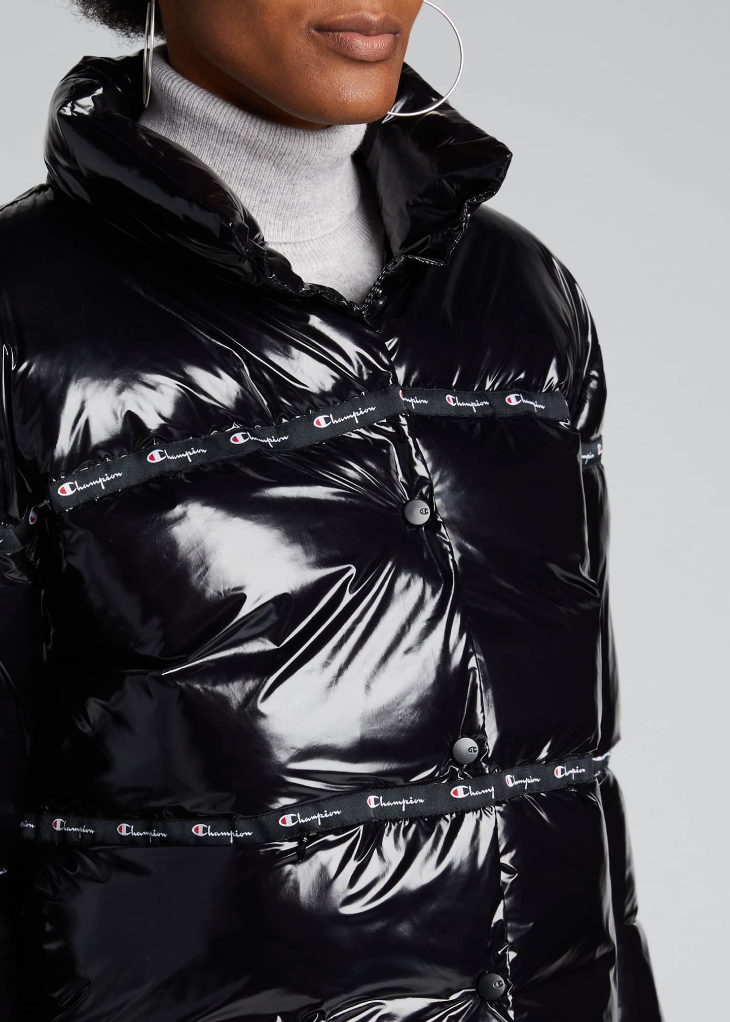 Champion Europe Reverse Weave Shiny ZipFront Puffer Jacket Bergdorf