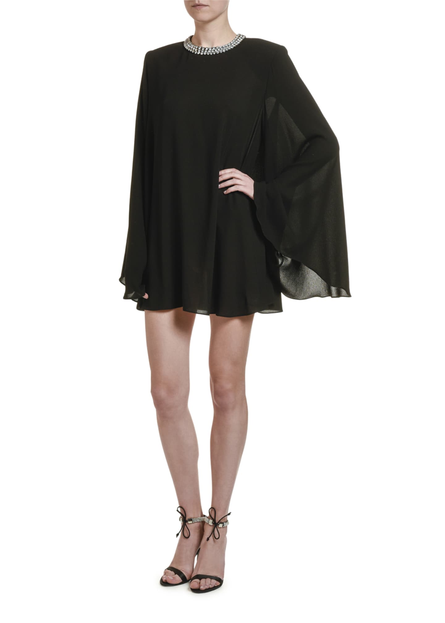 trapeze cocktail dress with sleeves