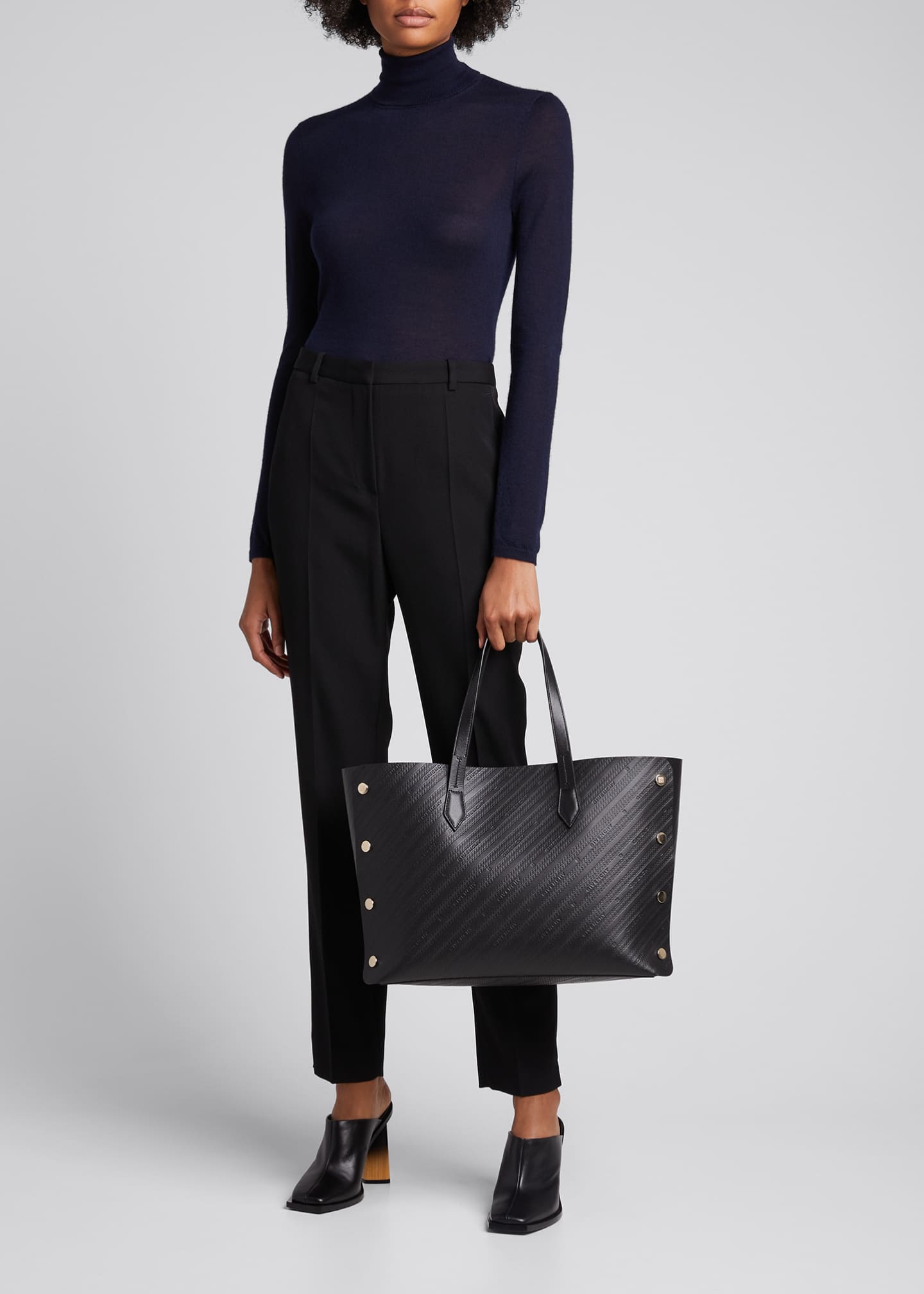 Givenchy Medium Bond Logo-Embossed Leather Shopping Tote Bag - Bergdorf ...