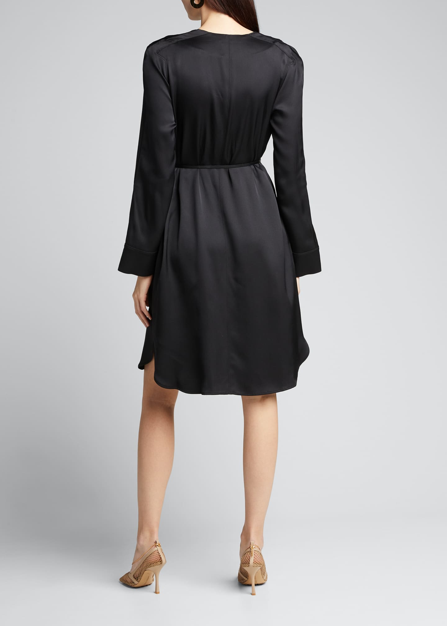 Bottega Veneta Fluid Satin Long-Sleeve Tunic/Dress - Bergdorf Goodman