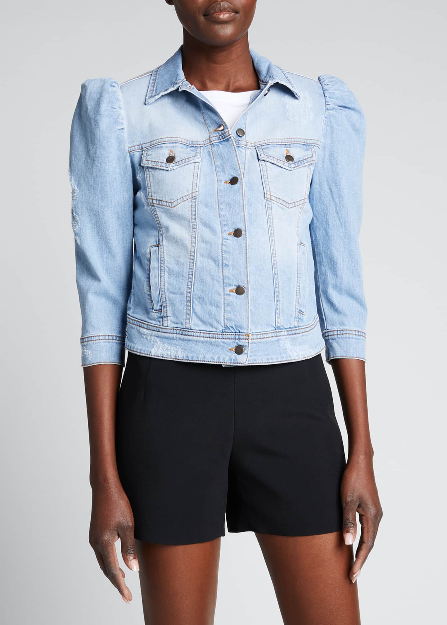 Retrofete Ada PuffSleeve Denim Jacket Bergdorf Goodman