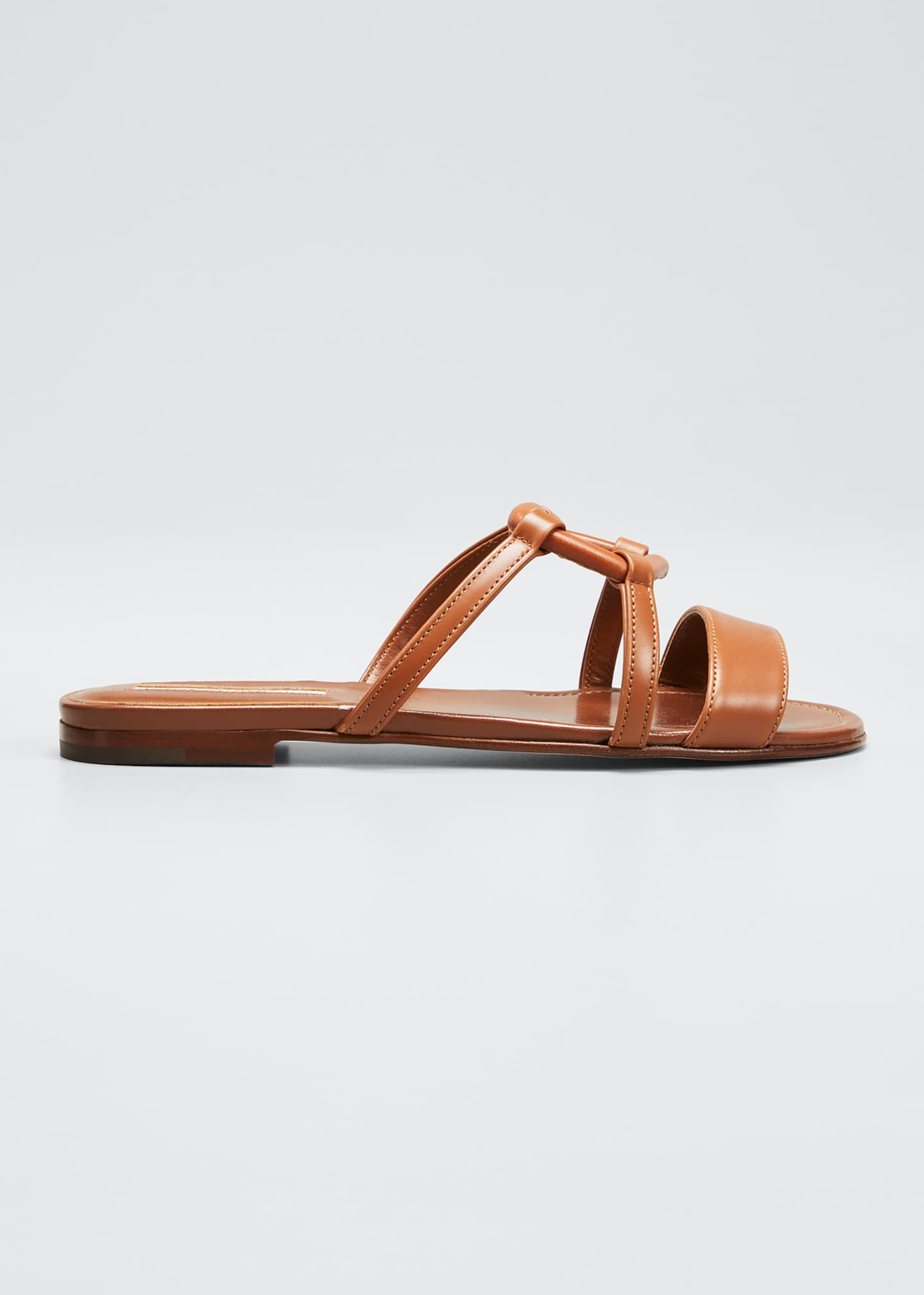 flat leather slide sandals