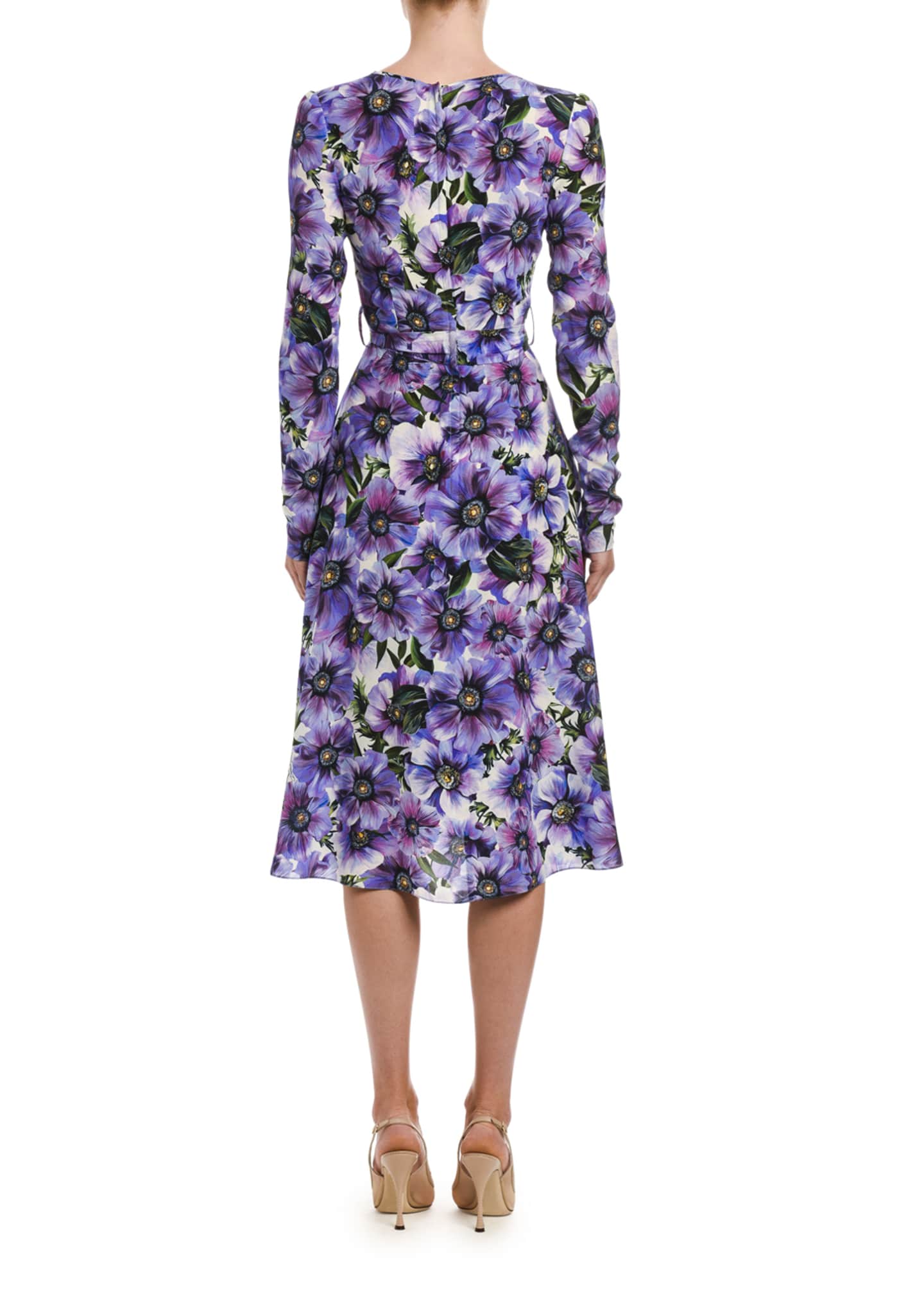 Dolce & Gabbana Floral LongSleeve Jersey Wrap Dress Bergdorf Goodman