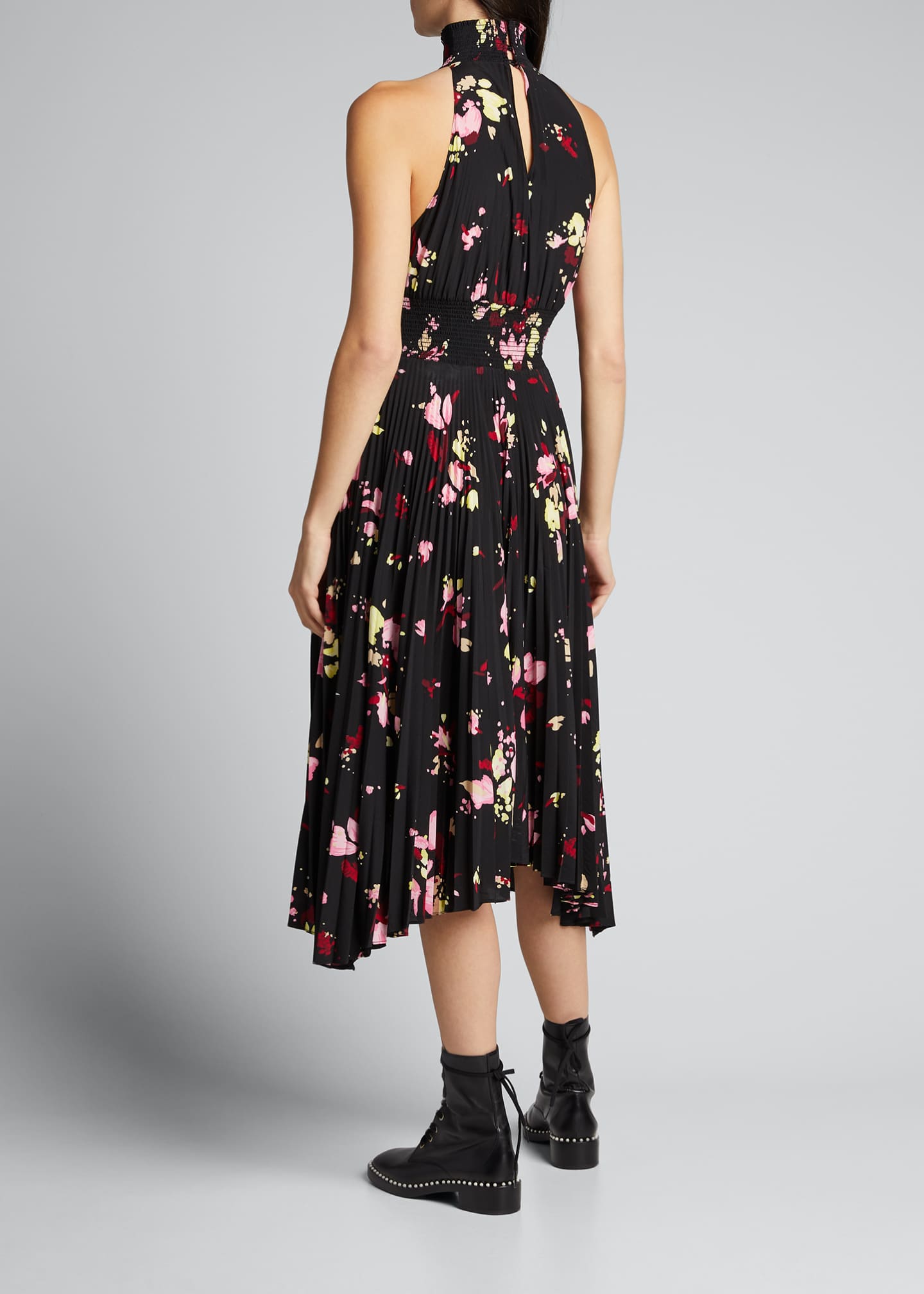 A.L.C. Renzo Pleated Floral Halter Dress - Bergdorf Goodman