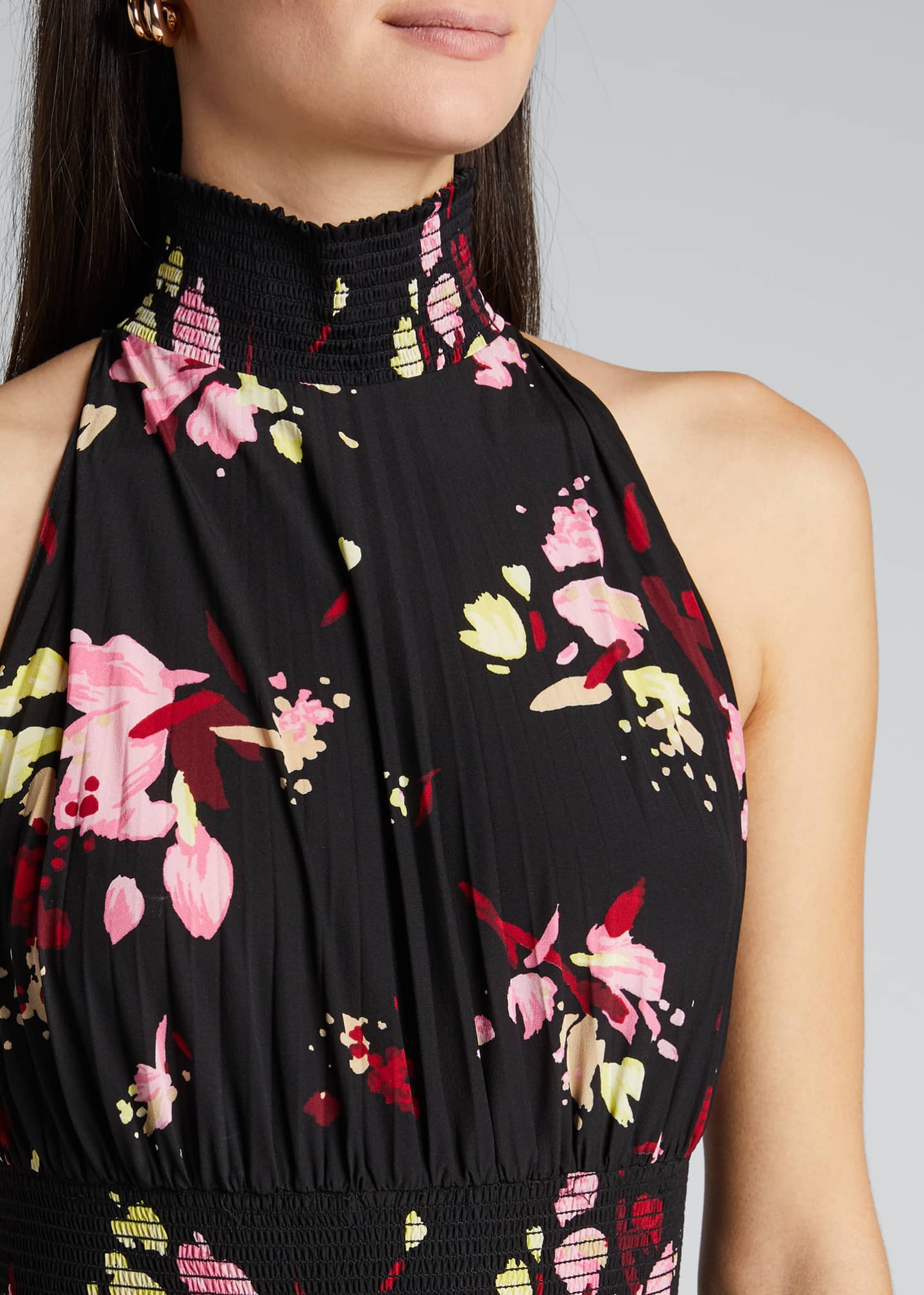 A.L.C. Renzo Pleated Floral Halter Dress - Bergdorf Goodman