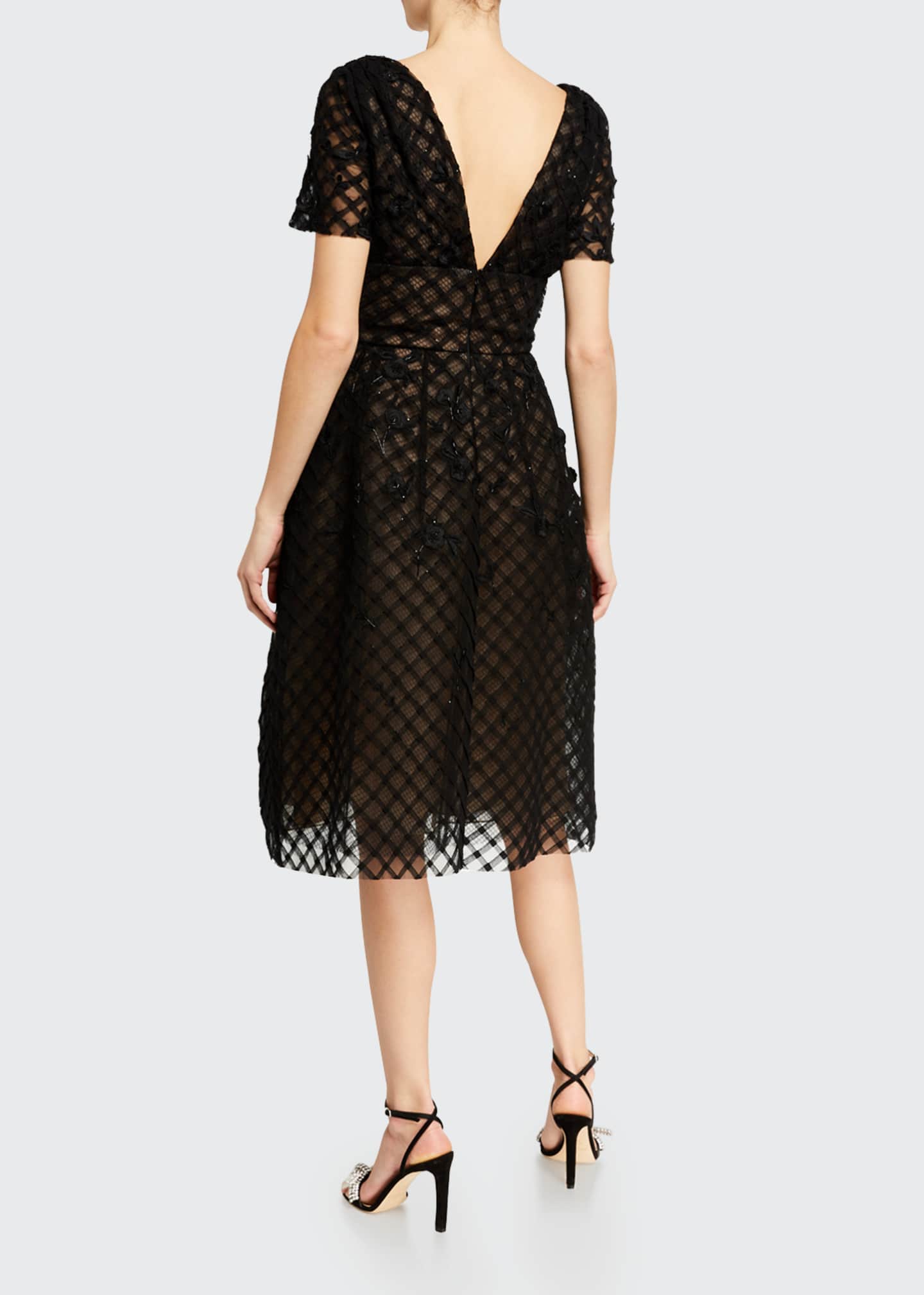 Robe Cocktail Oscar De La Renta Noire à Paillettes - Taille S - Neuve Avec étiquettes