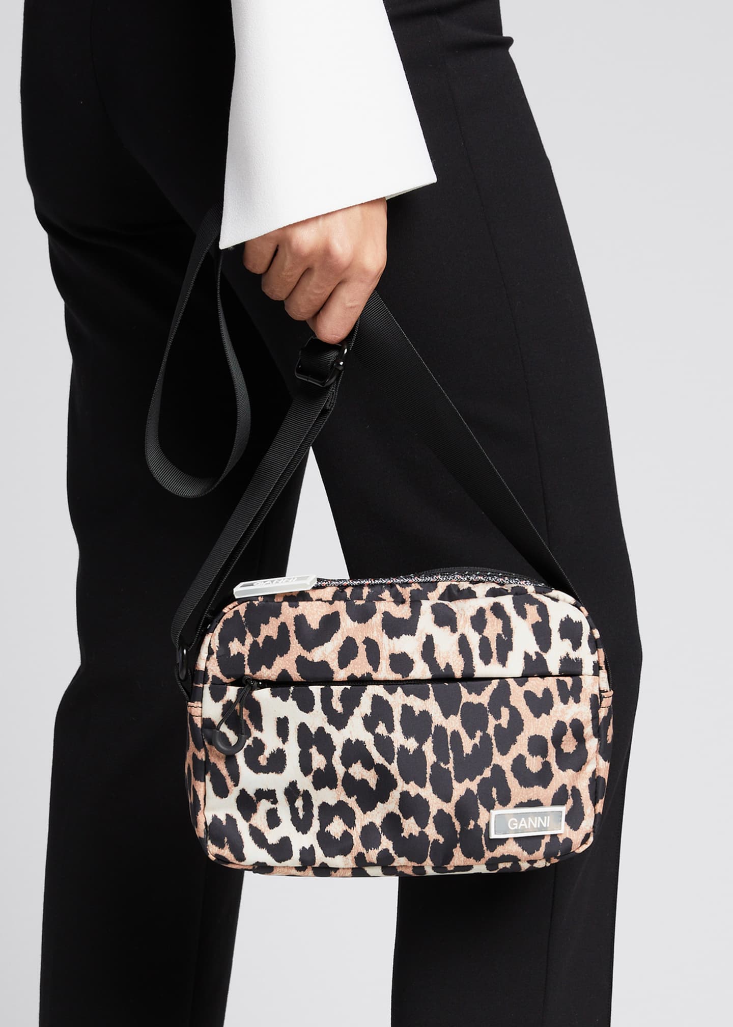 Ganni Nylon Leopard Crossbody Bag - Bergdorf Goodman