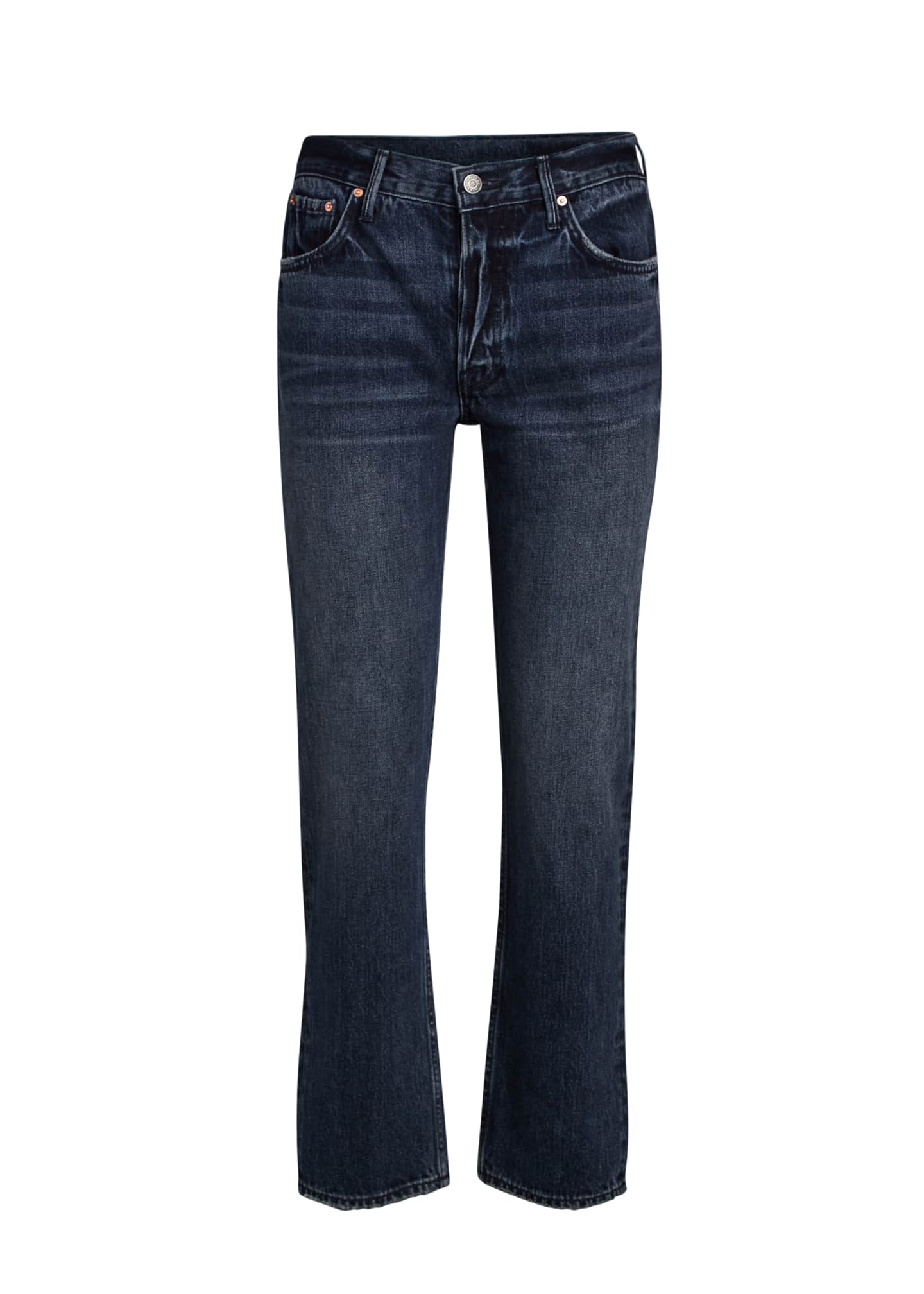GRLFRND Helena Straight-Leg Cropped Jeans - Bergdorf Goodman