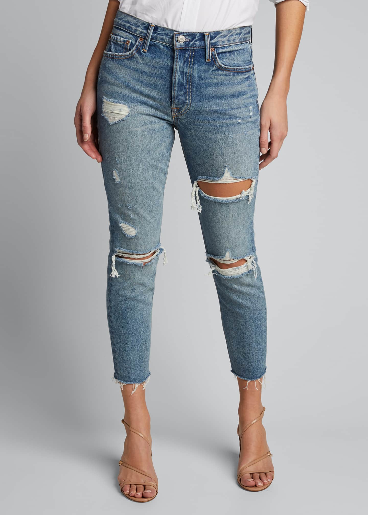 petite distressed boyfriend jeans