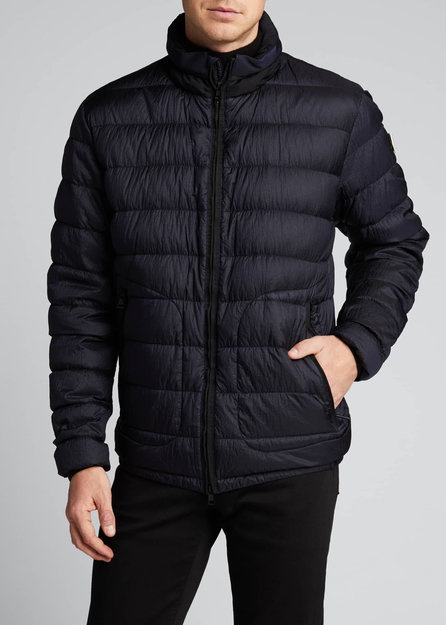 Moncler Men's Octavien Zip-Front Puffer Coat w/ Packaway Hood ...