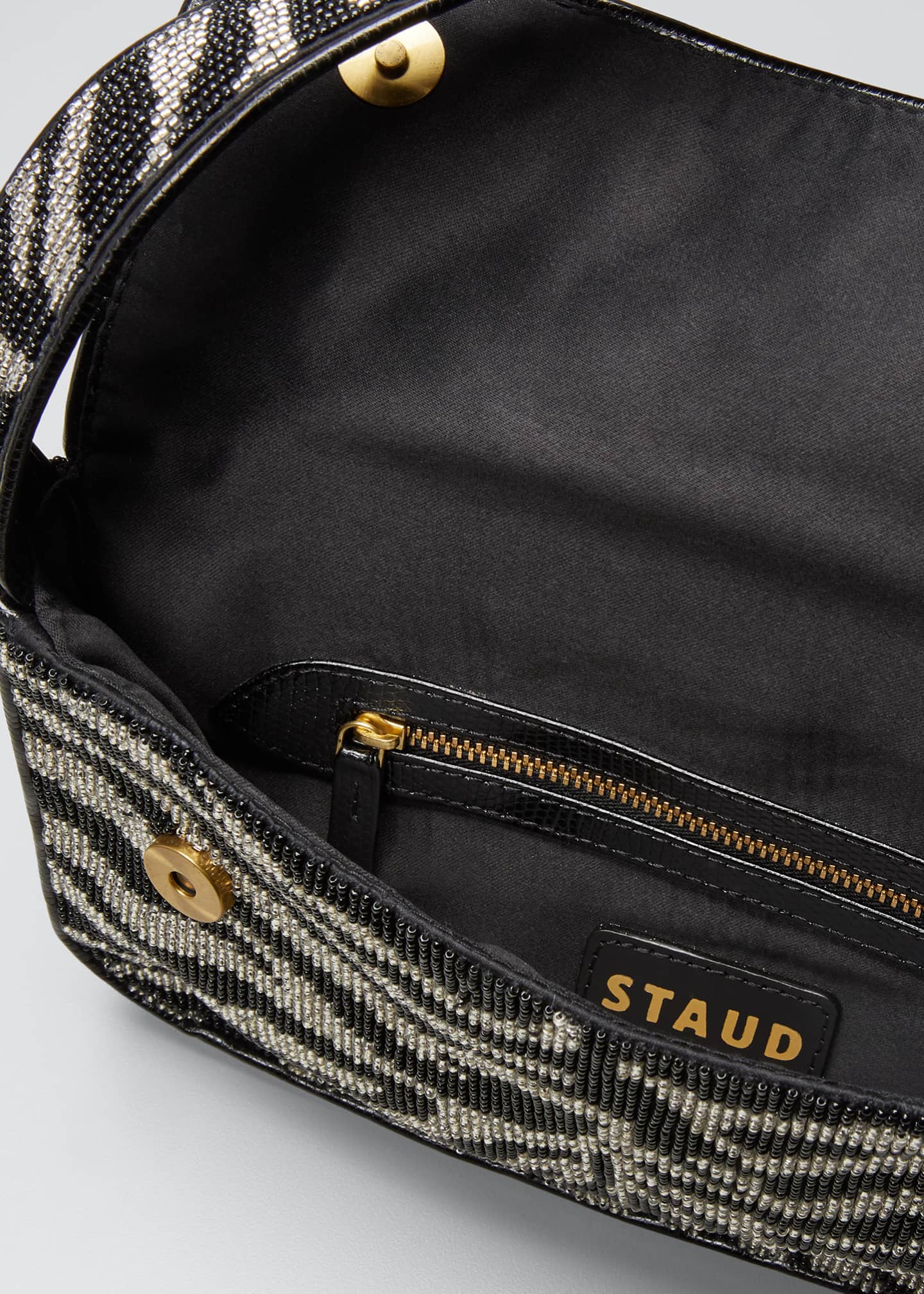 Staud Tommy TwoTone Beaded Shoulder Bag Bergdorf Goodman