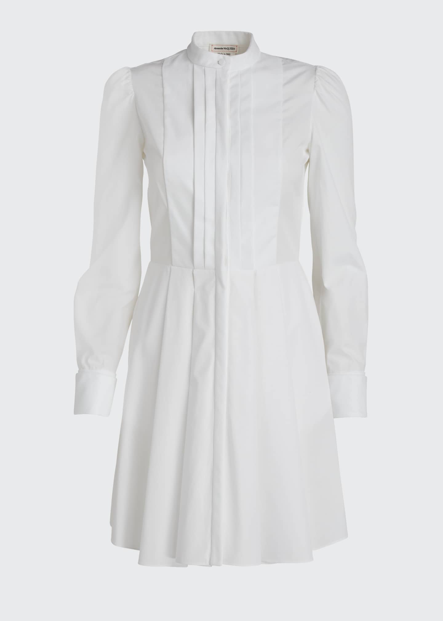 Alexander McQueen Pleated Poplin Shirtdress - Bergdorf Goodman
