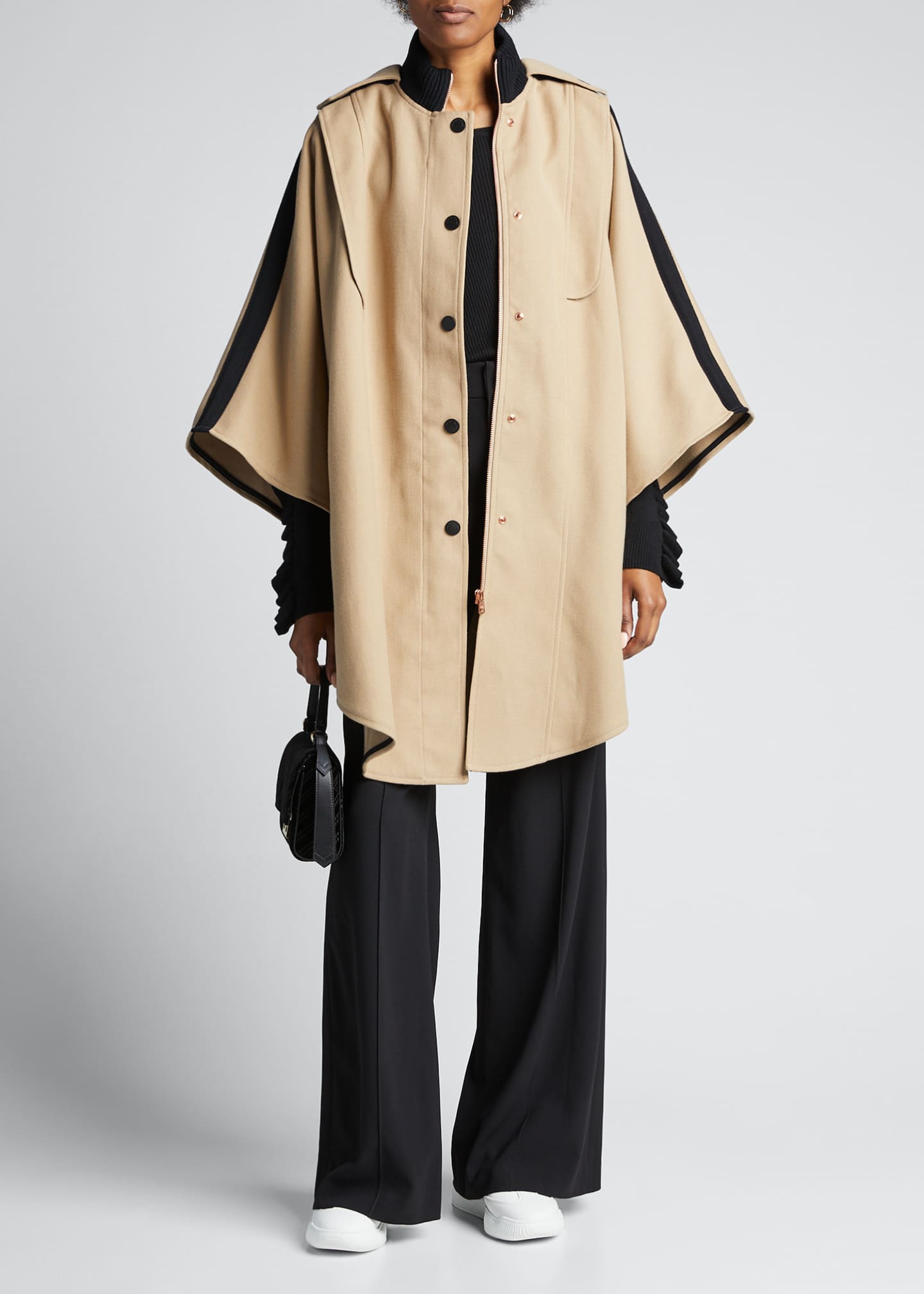 Co Flocked One-Button Coat, Ivory