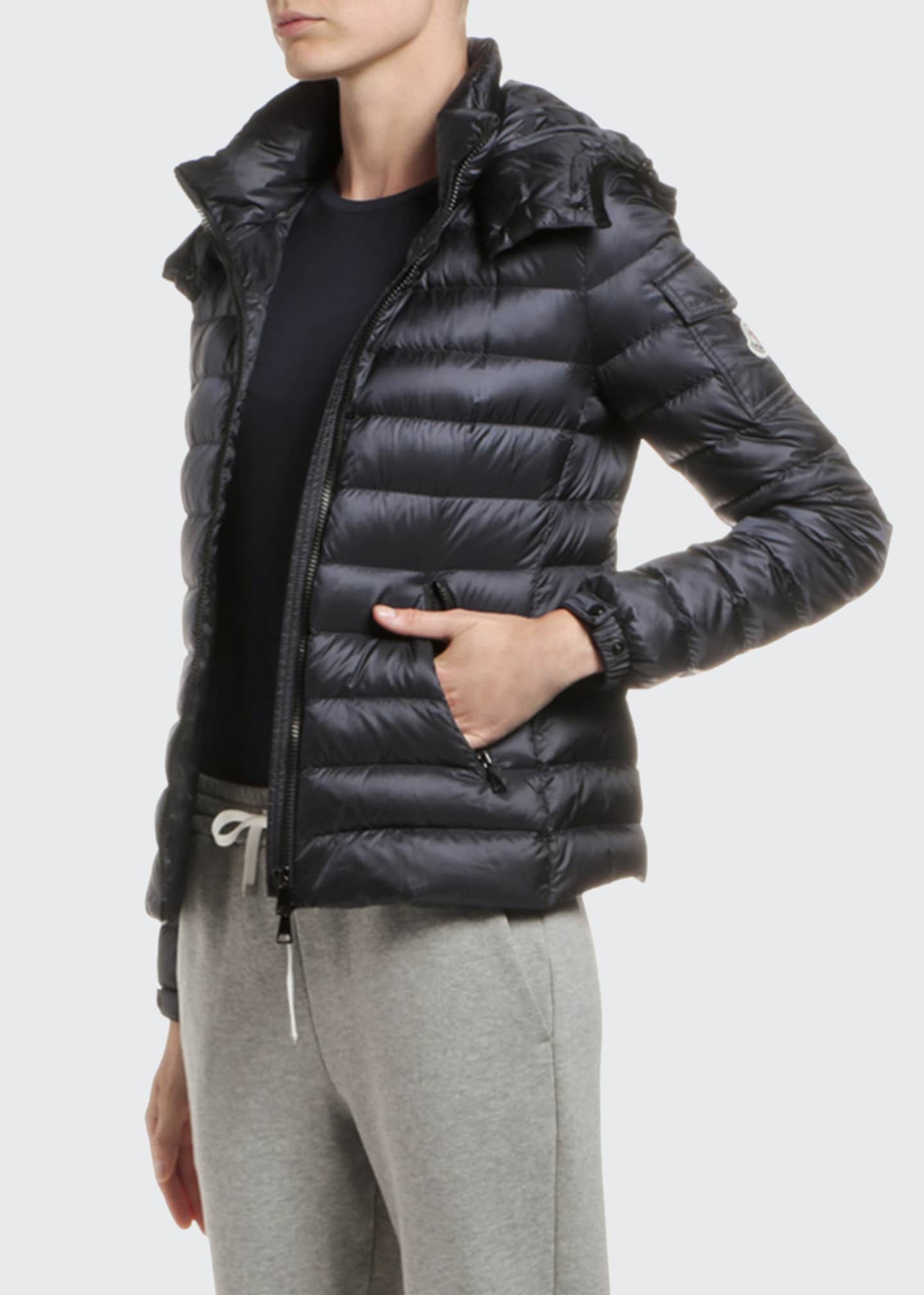 Bleu hooded lightweight down jacket moncler clearance