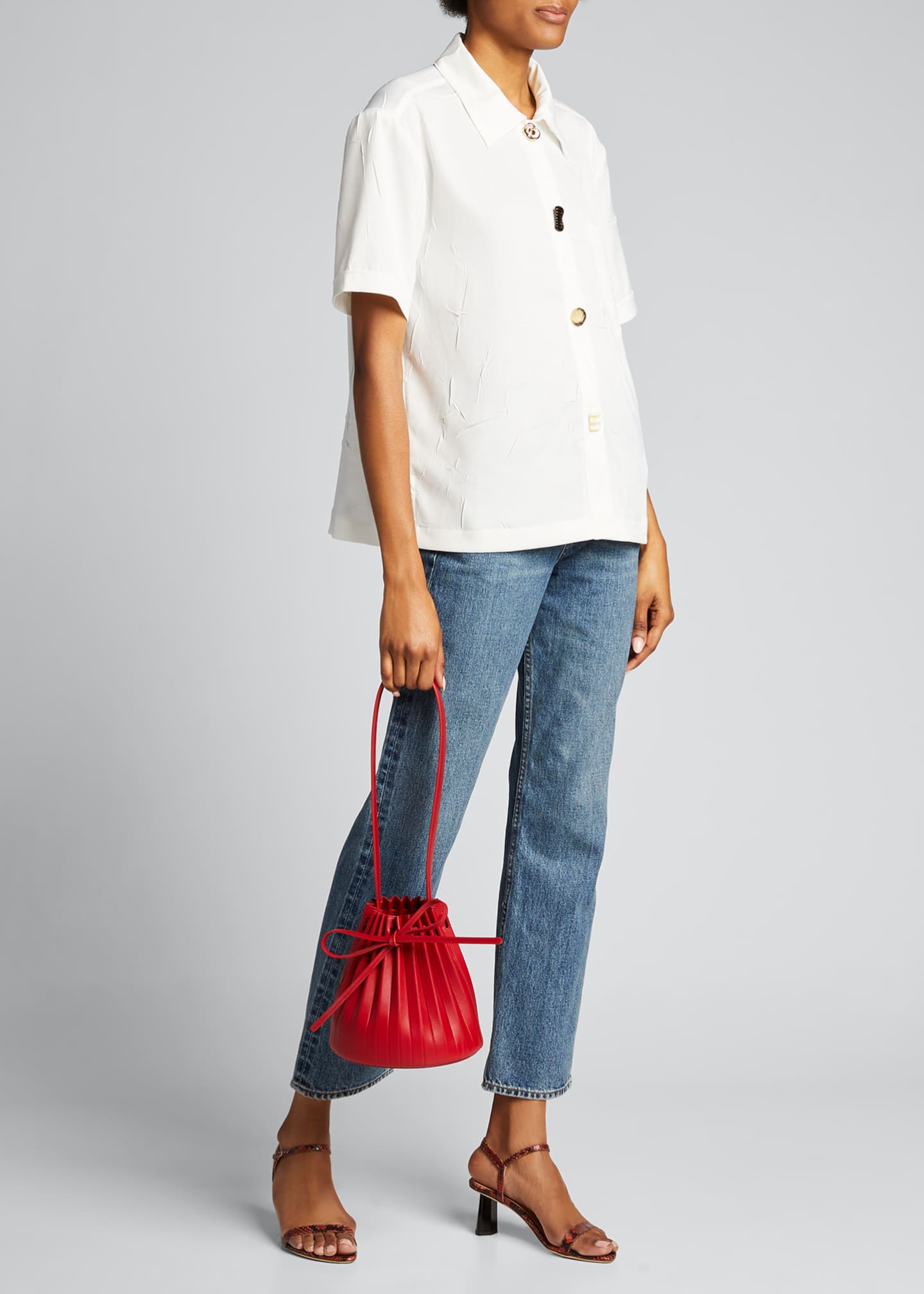 Mansur Gavriel Mini Pleated Bucket Bag Bergdorf Goodman