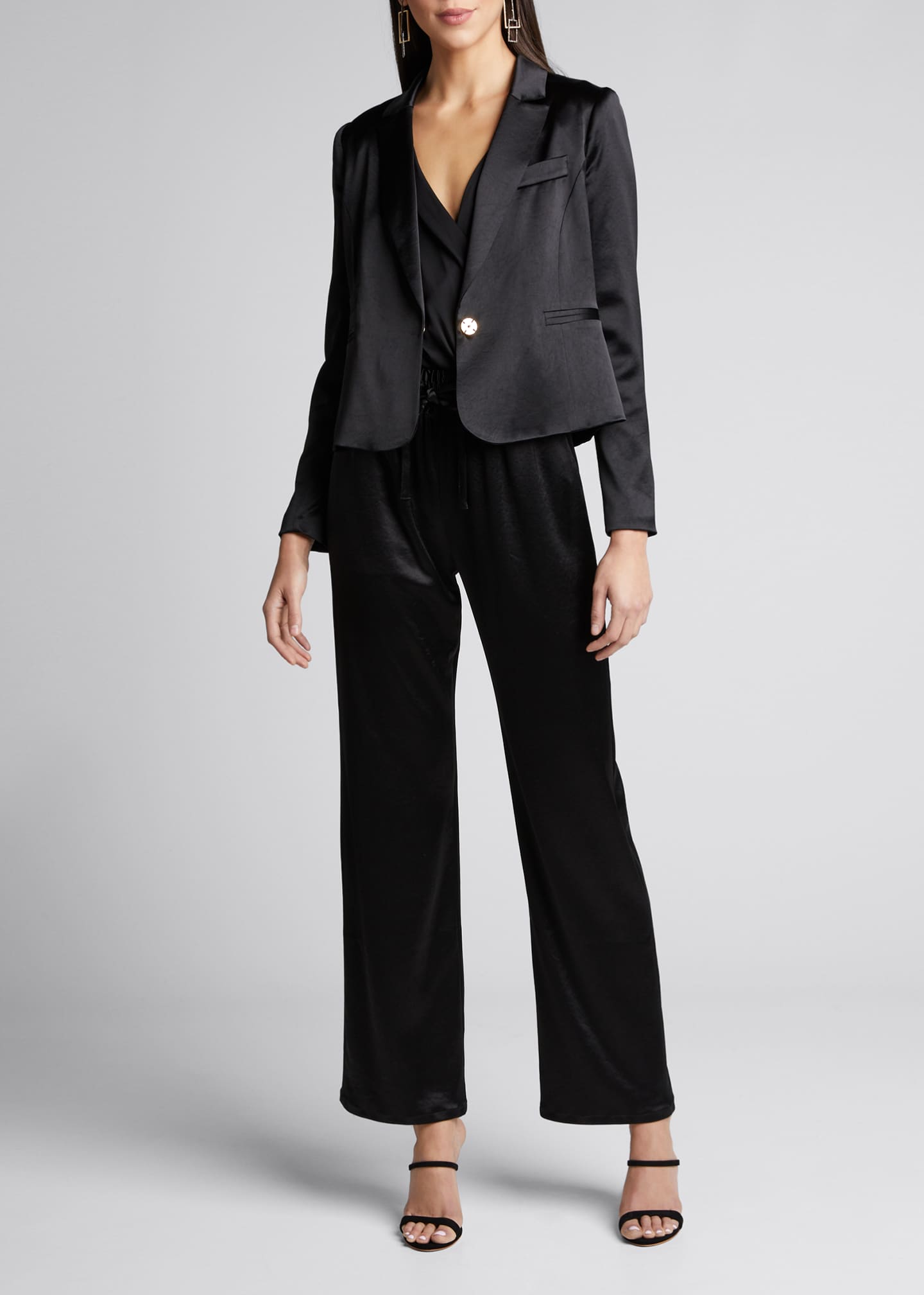 milly satin blazer dress