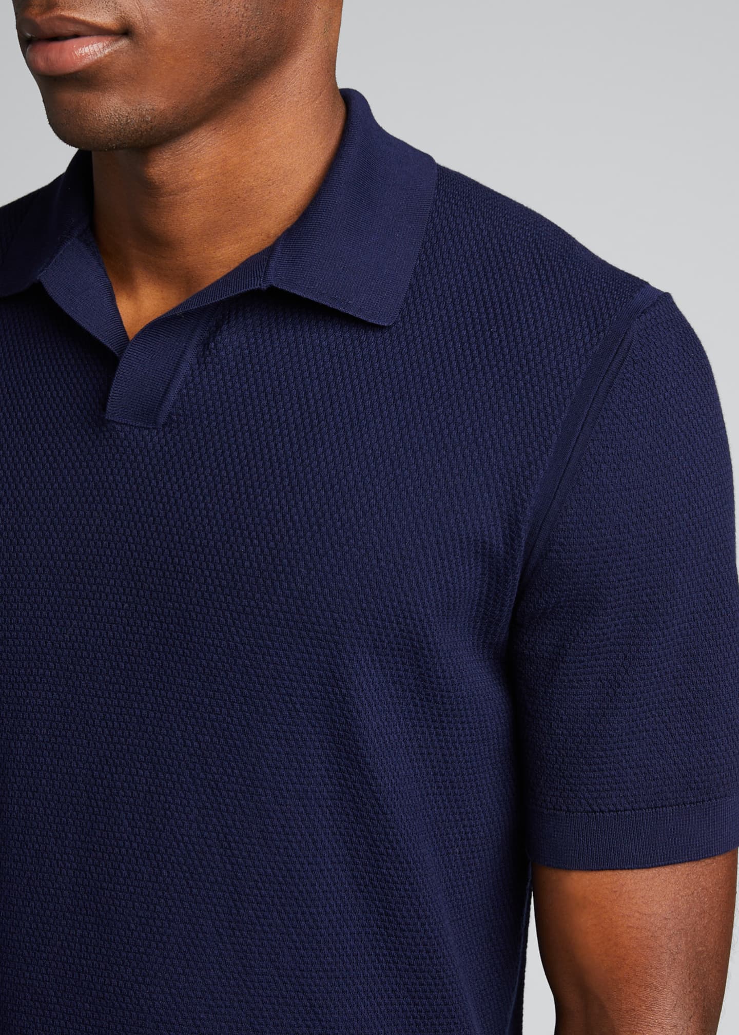 Ermenegildo Zegna Men's Solid WaffleKnit Polo Shirt Bergdorf Goodman