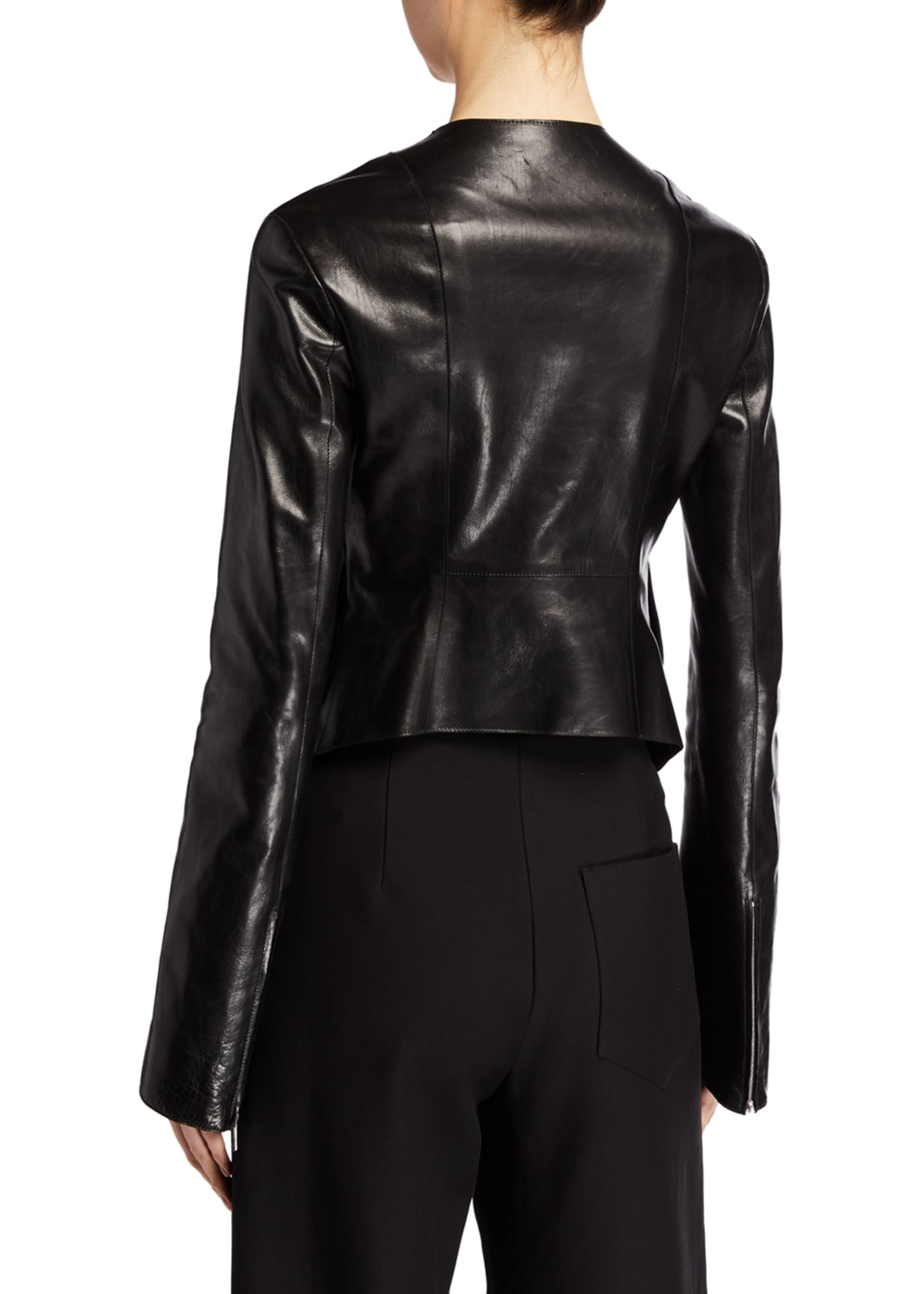 THE ROW Saori Bell-Sleeve Leather Moto Jacket - Bergdorf Goodman