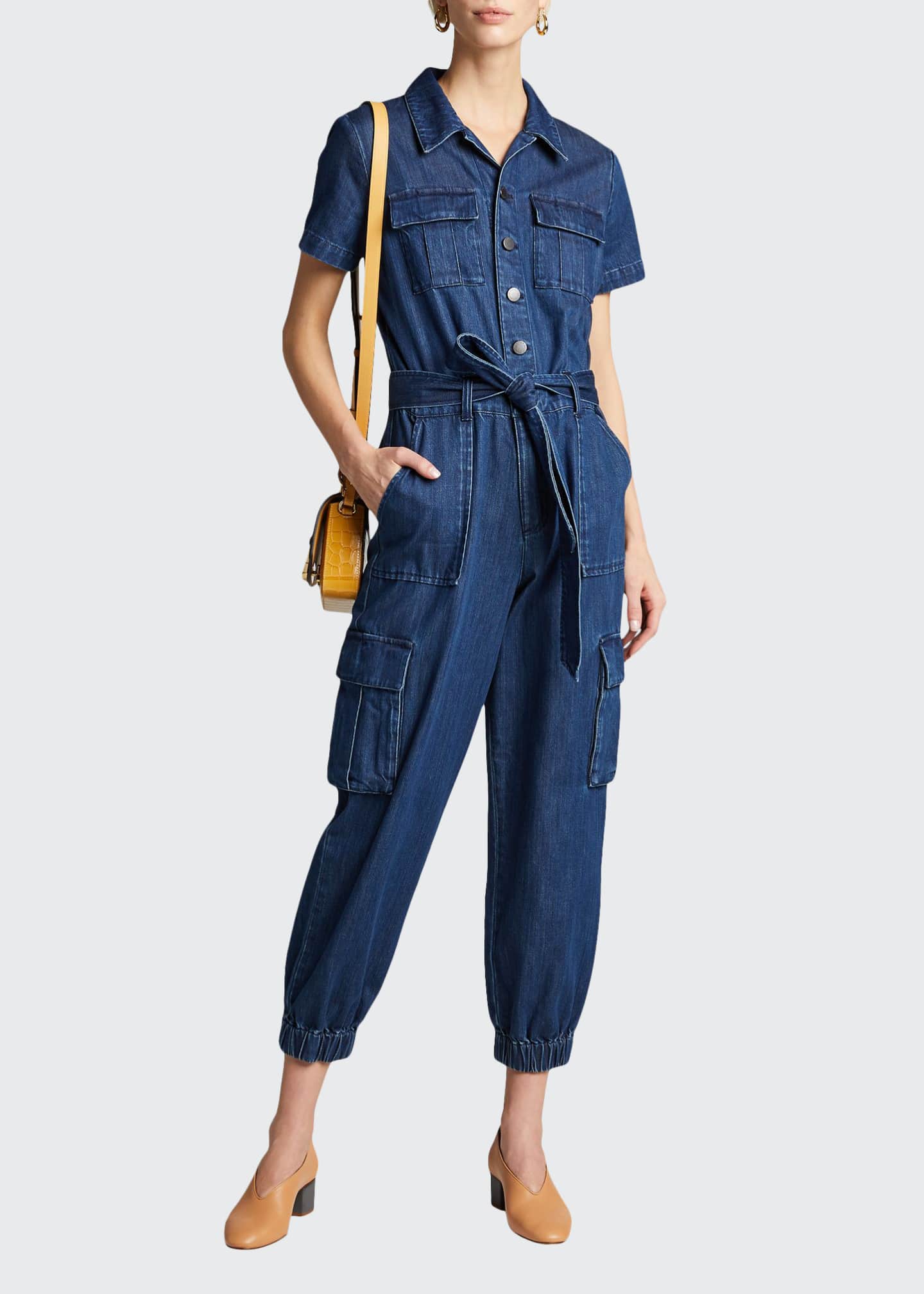 ALICE + OLIVIA JEANS Denim Cargo Jumpsuit Bergdorf Goodman