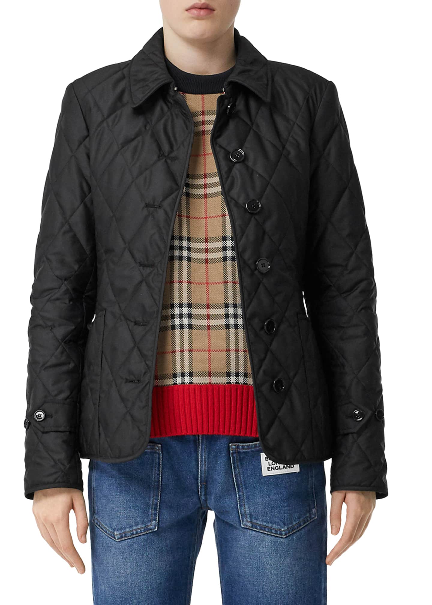 burberry quilted jacket with belt